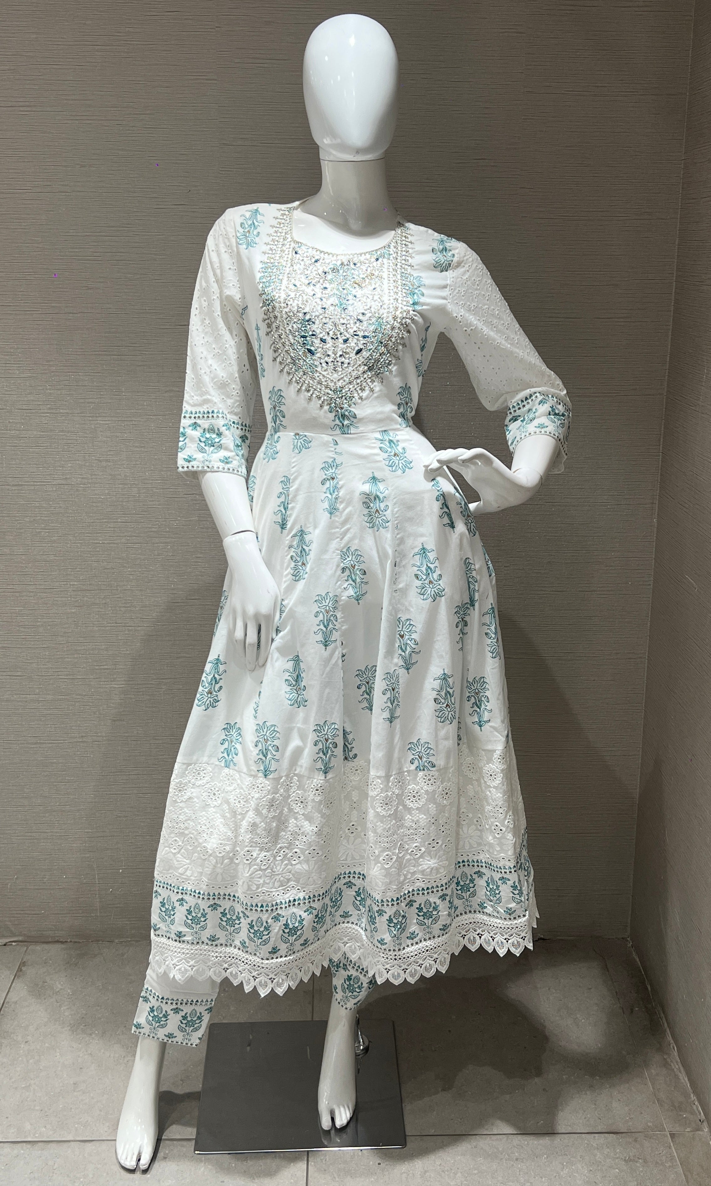 White Anarkali