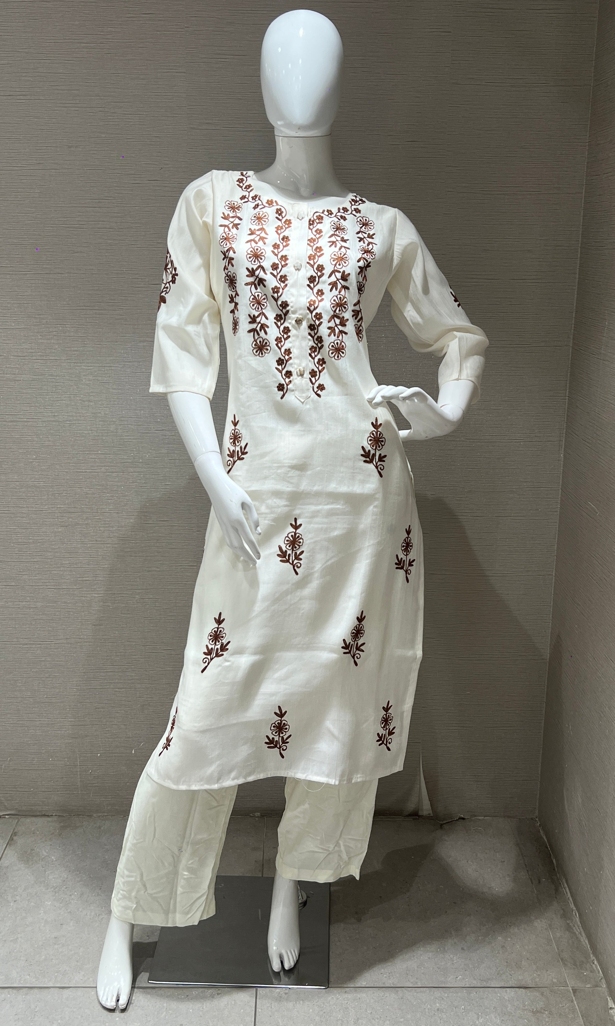 Cream kurti