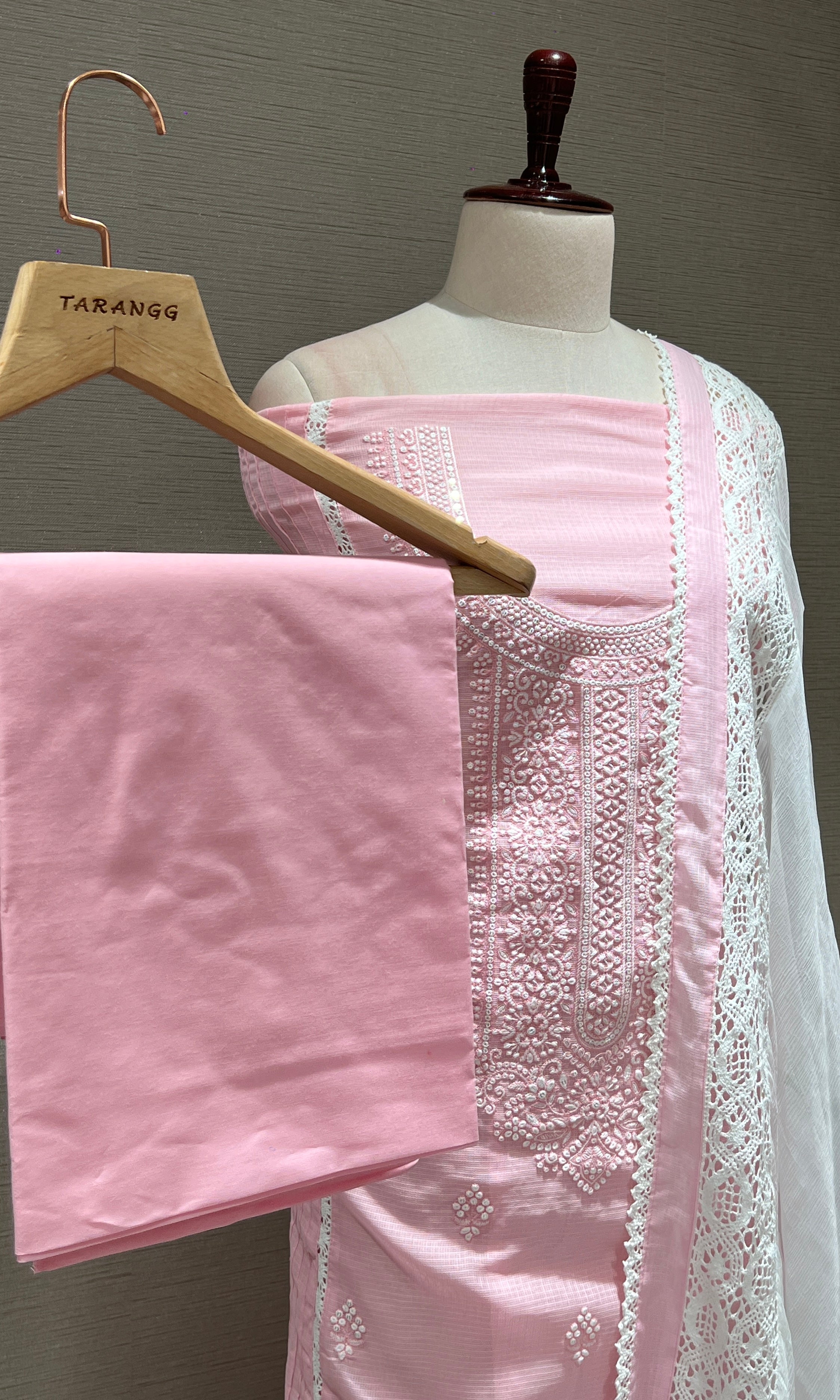 Baby pink dress material