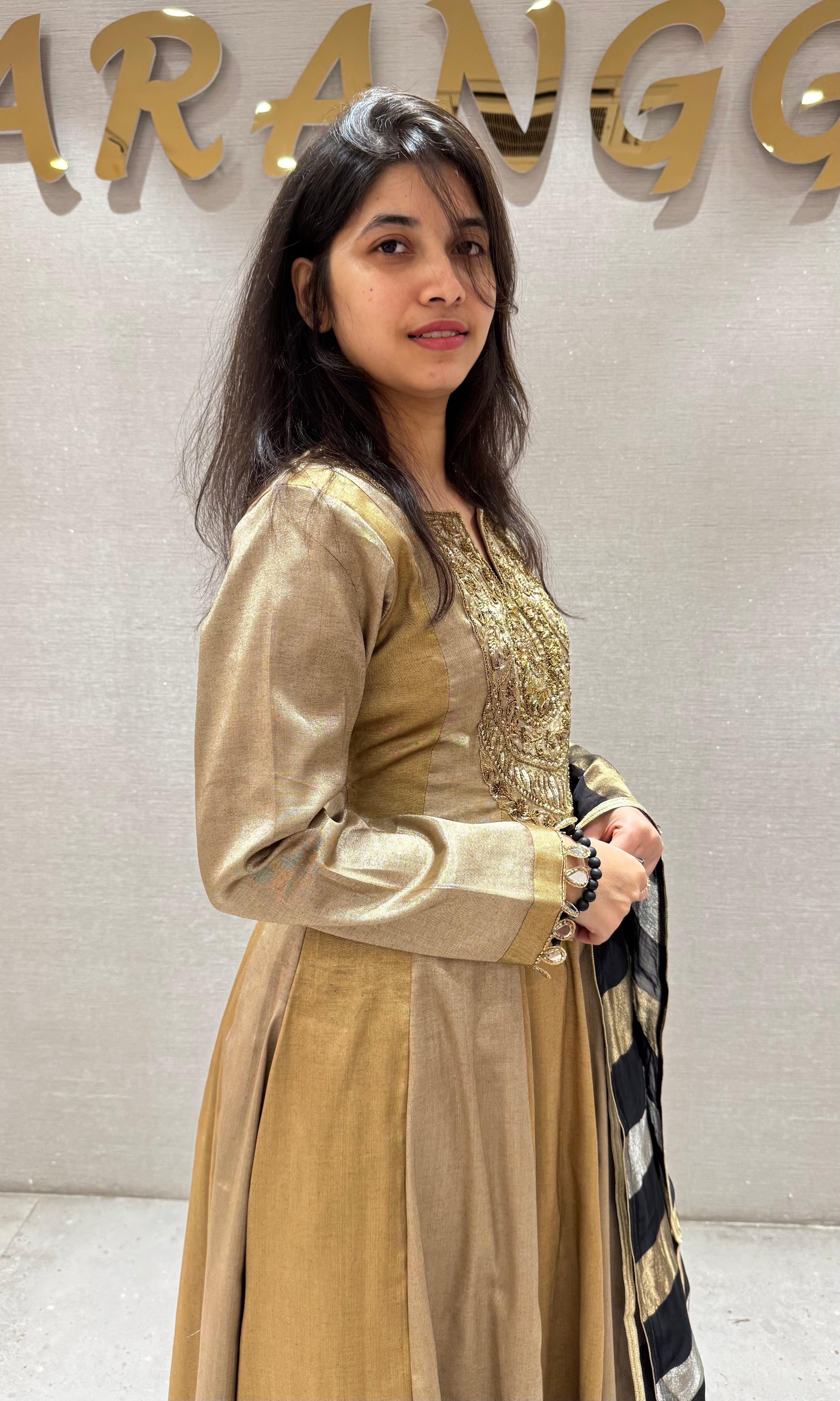 Gold EMBROIDERED Anarkali SET