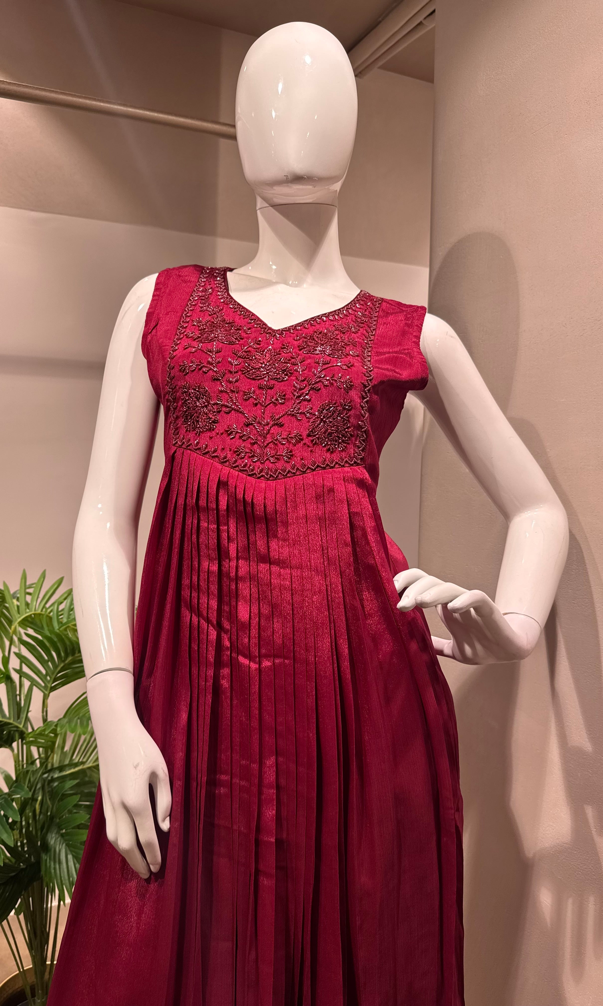 MAROON floral ethnic kurta set