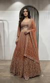 Rust Orange Georgette Lehenga set