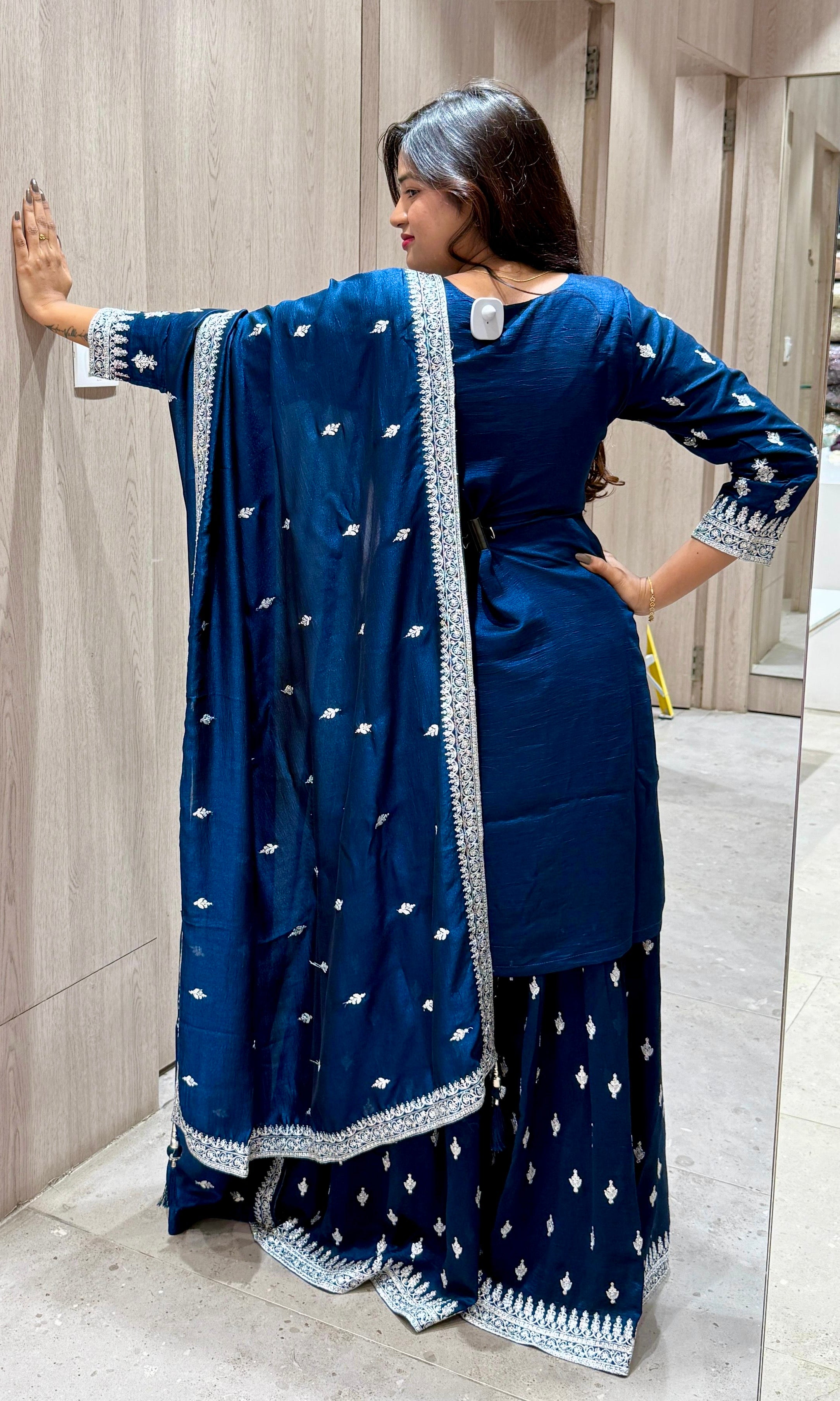 Peacock blue Sharara