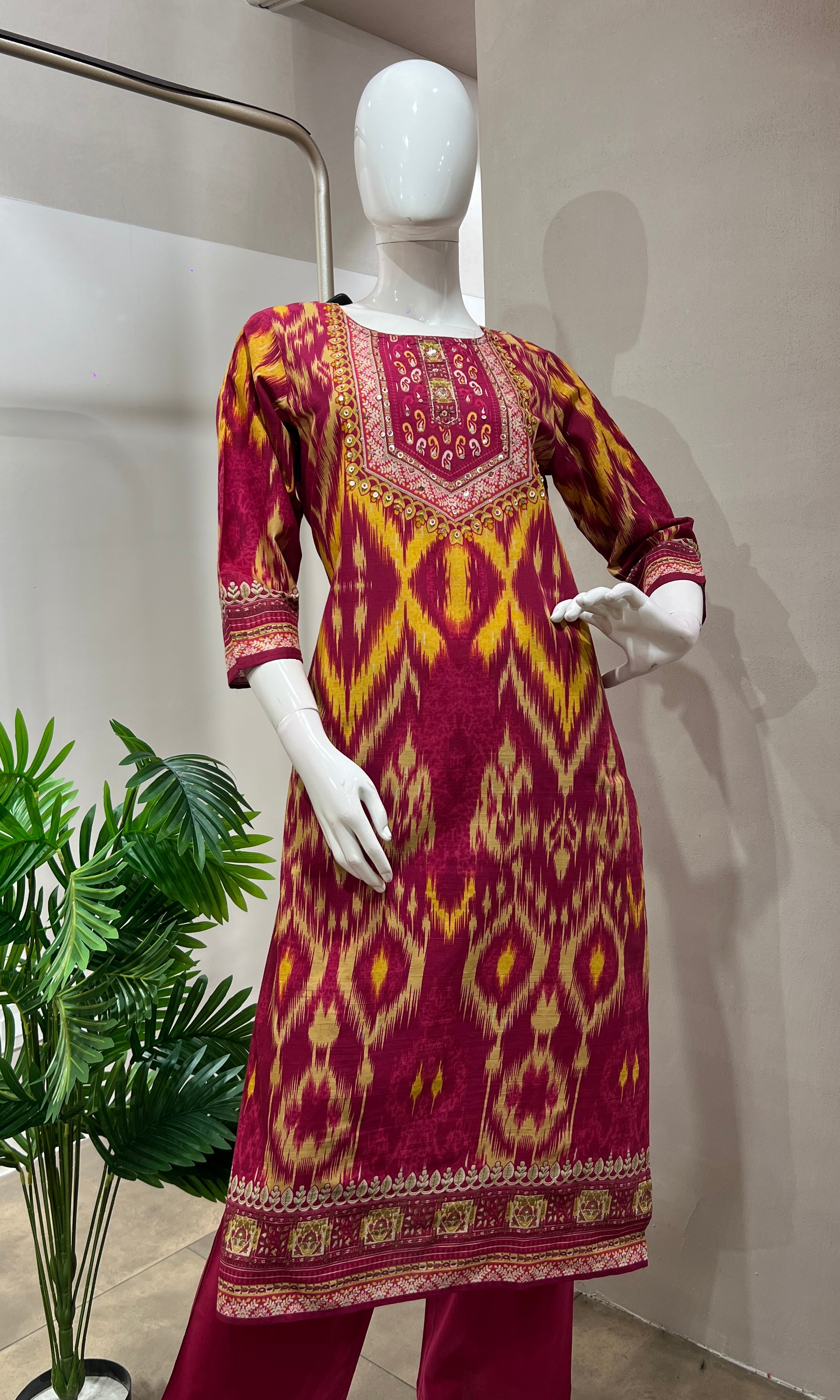 Rani pink ETHNIC kurta set