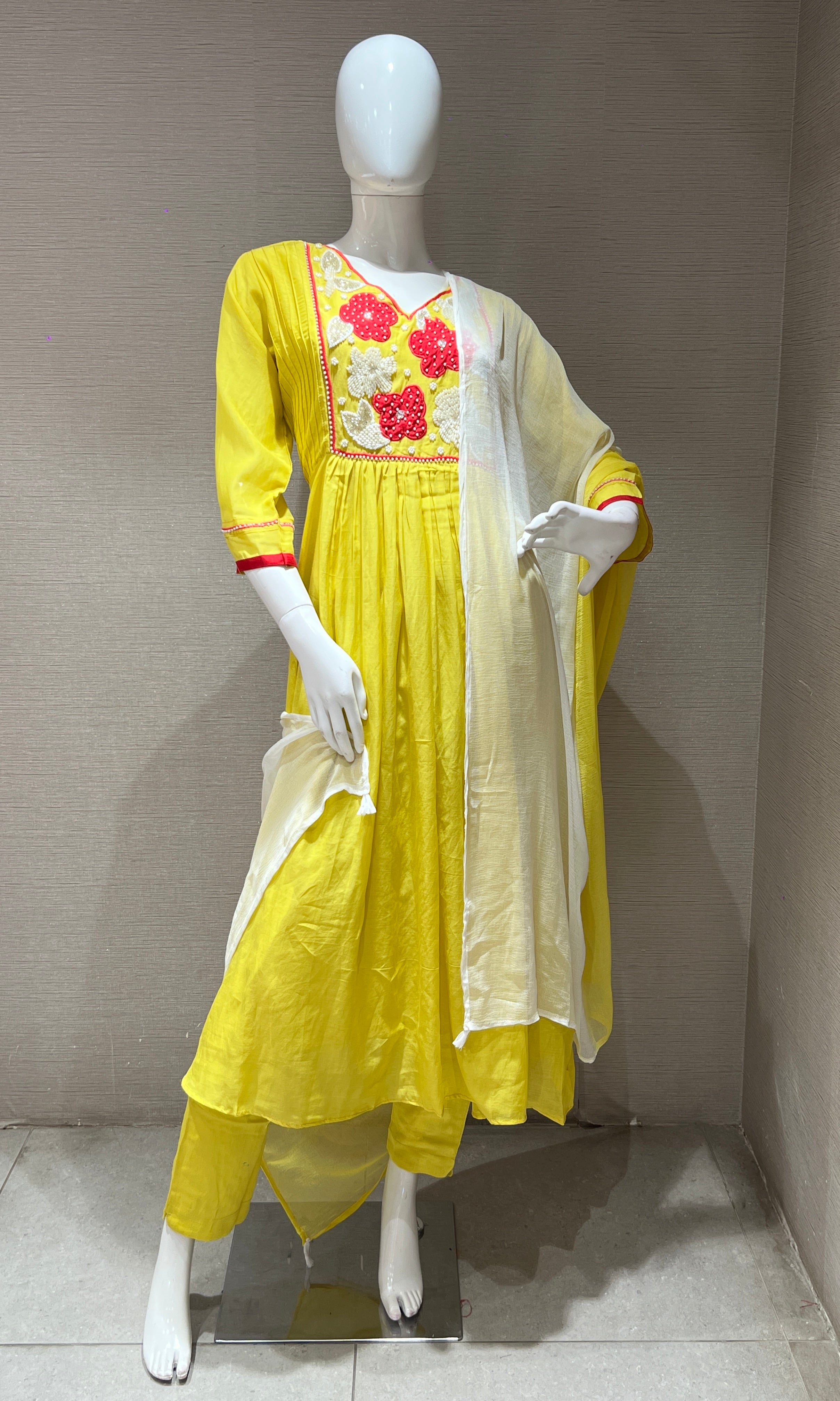 Light yellow kurta set