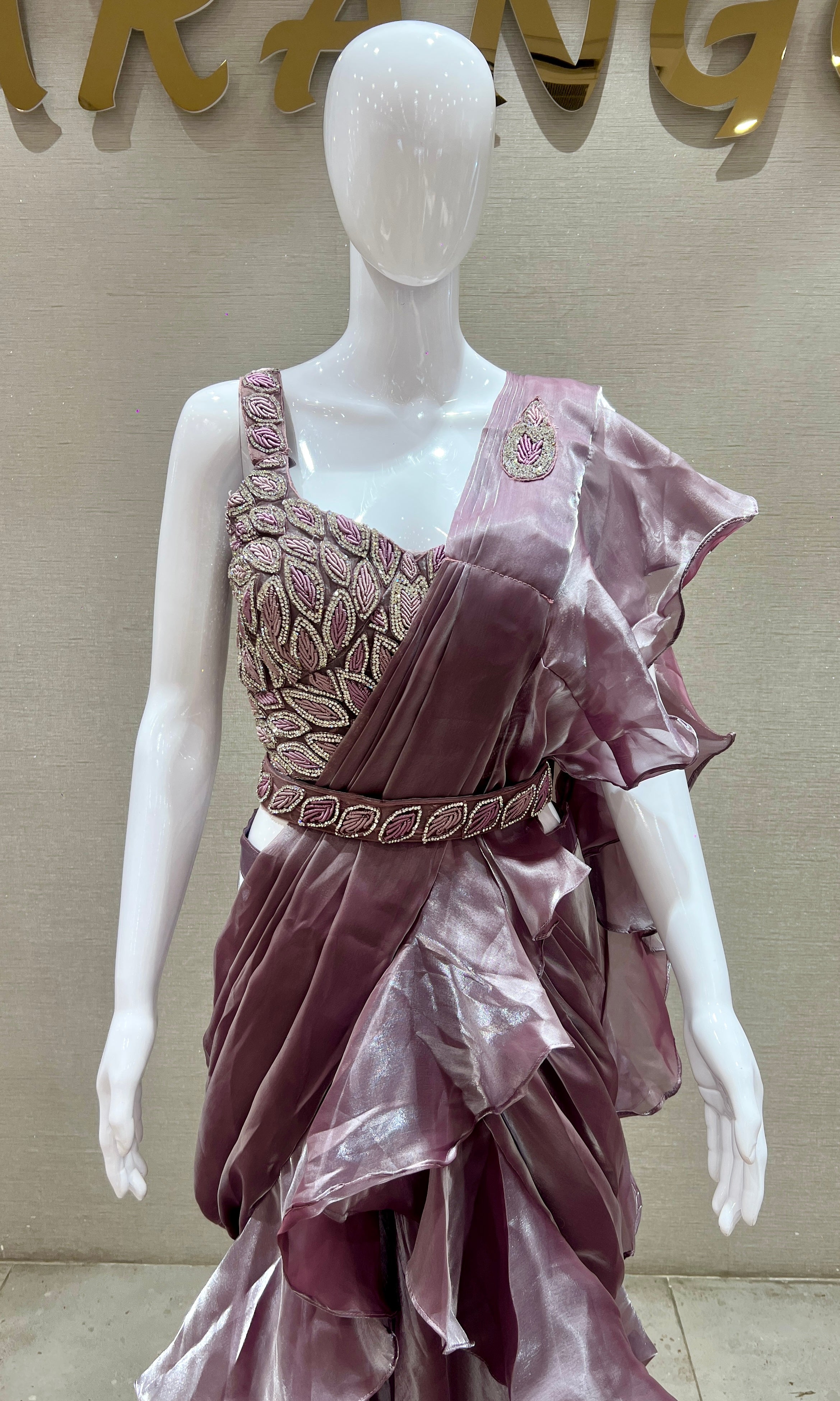 Light purple one minute saree