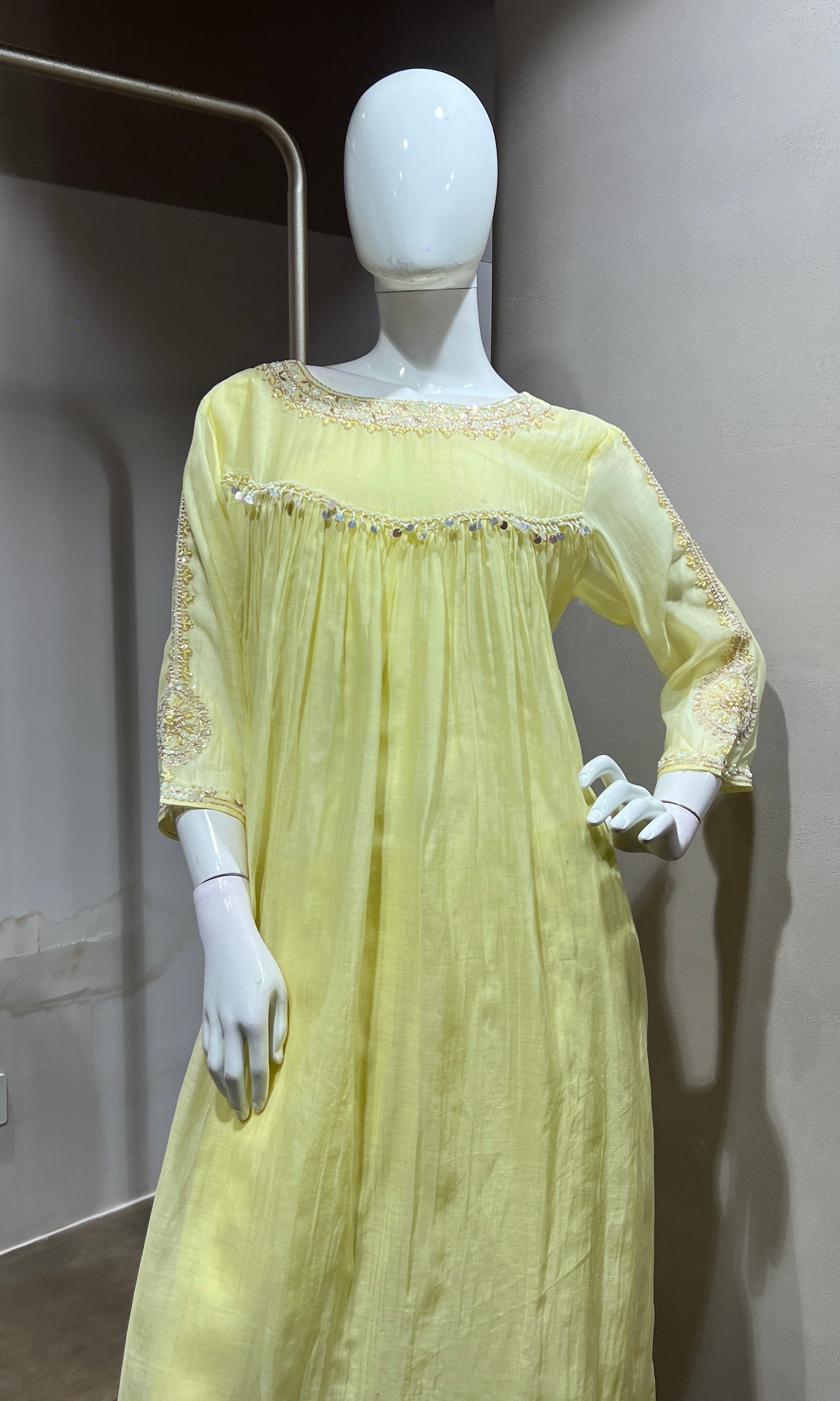 Lemon Yellow Embroidered Kurta Set with Dupatta