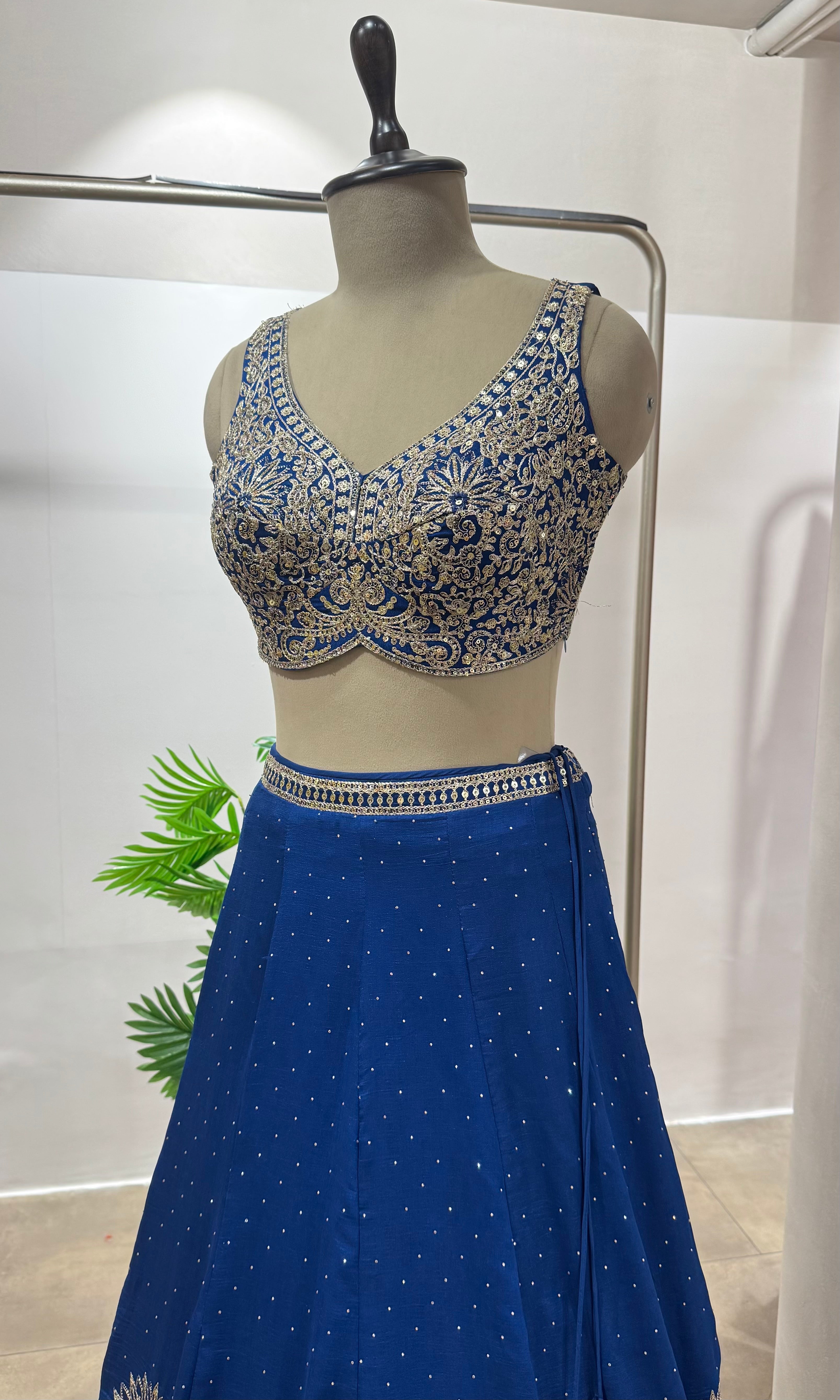 Blue LEHENGA WITH EMBROIDERY BLOUSE