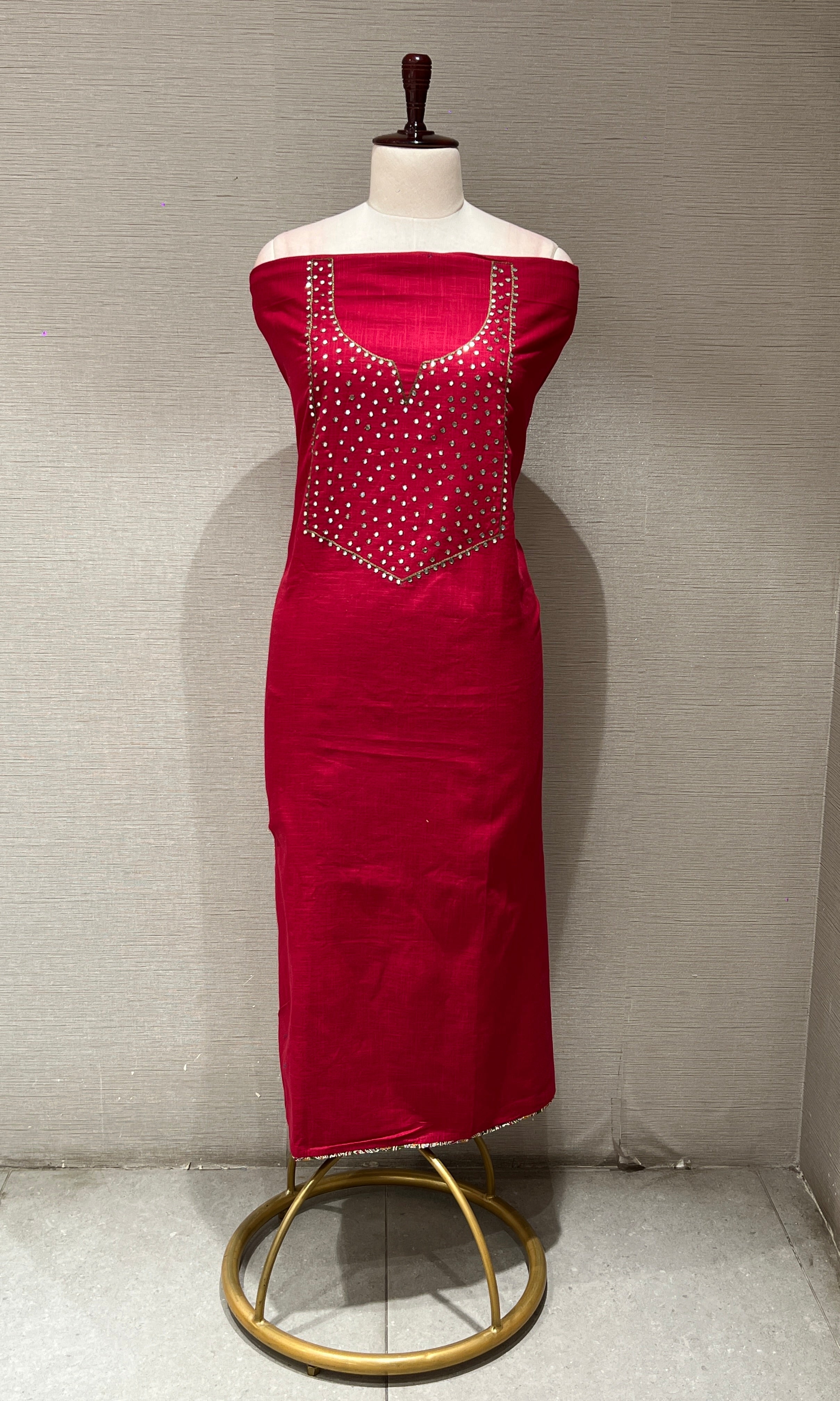 Maroon dress material