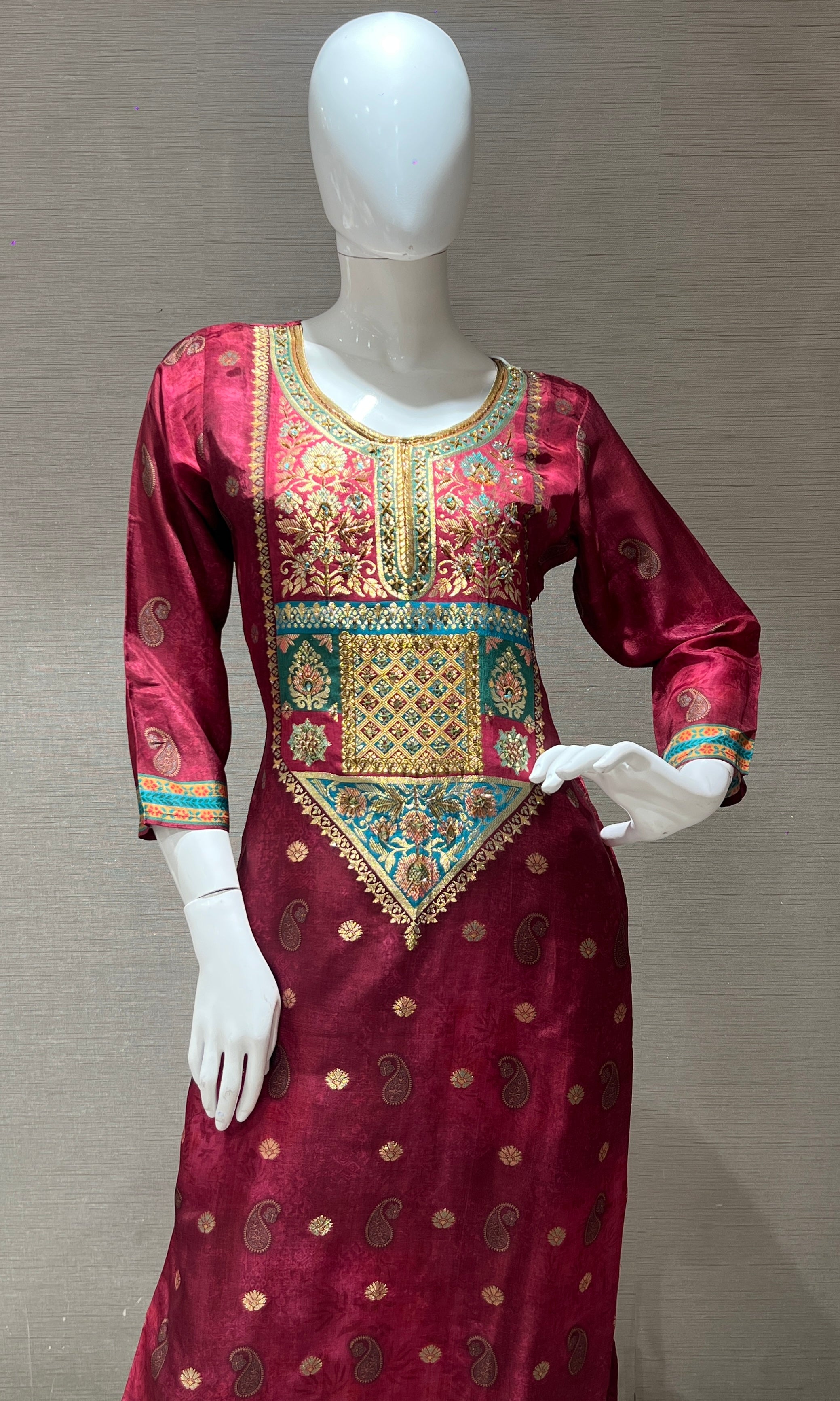 Maroon kurta set