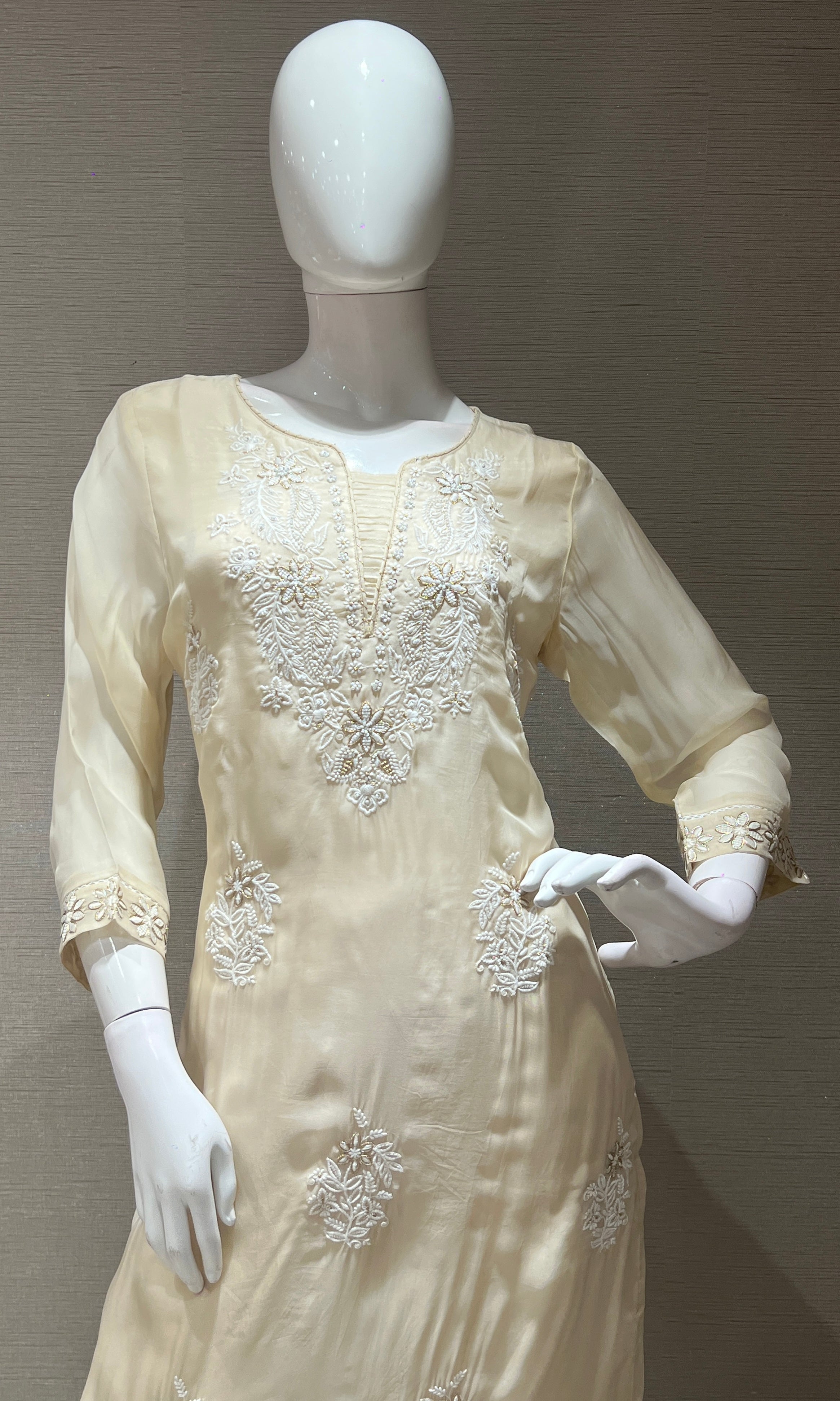 Ivory Embroidered KURTA SET