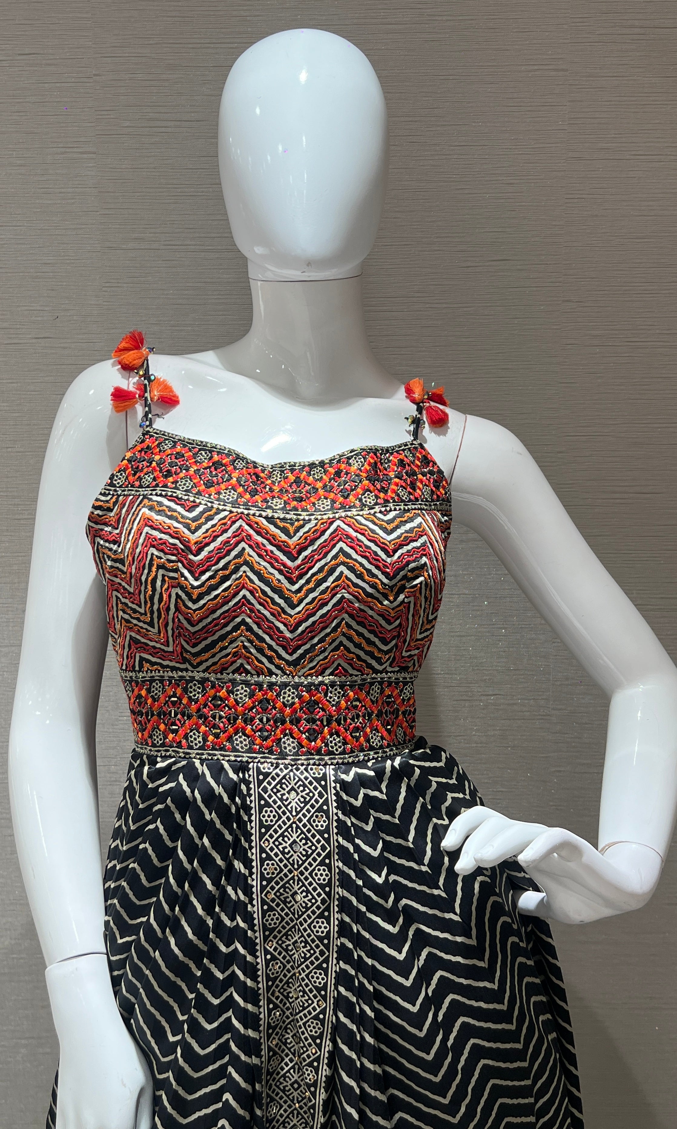 Black kurta with palazzo pant and dupatta