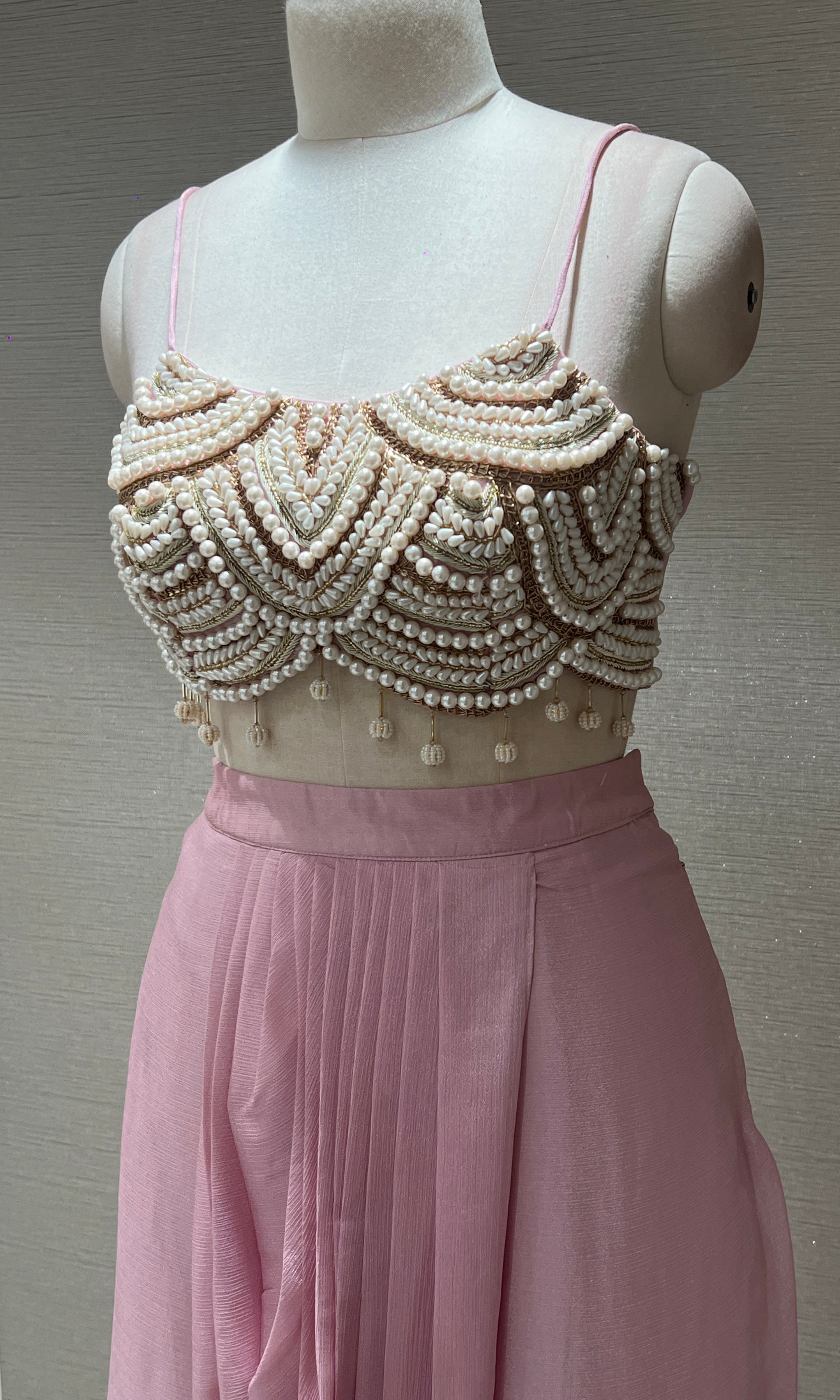 BABY PINK INDO WESTERN DRESS