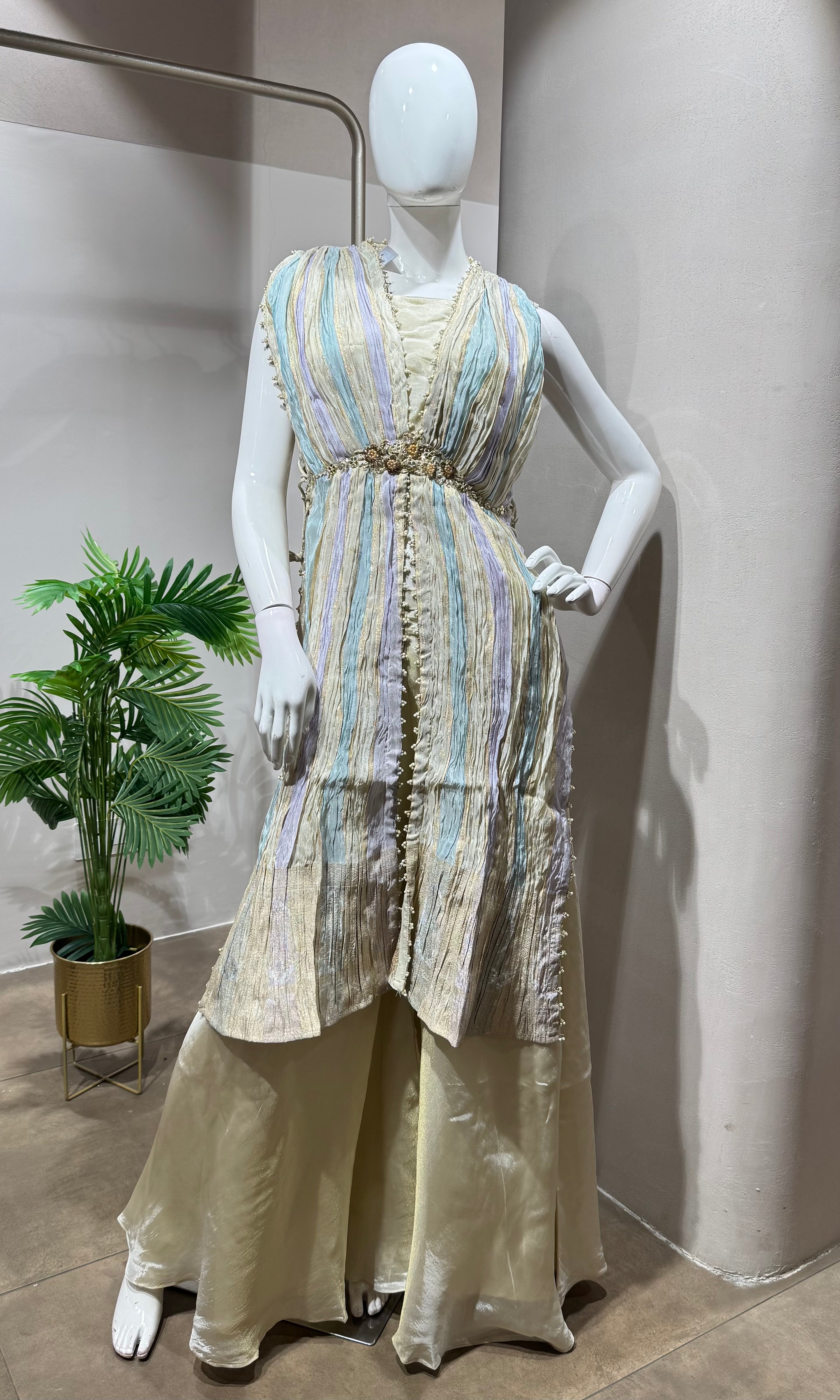 BEAGH Multi-Toned Pastel Embroidered Palazzo