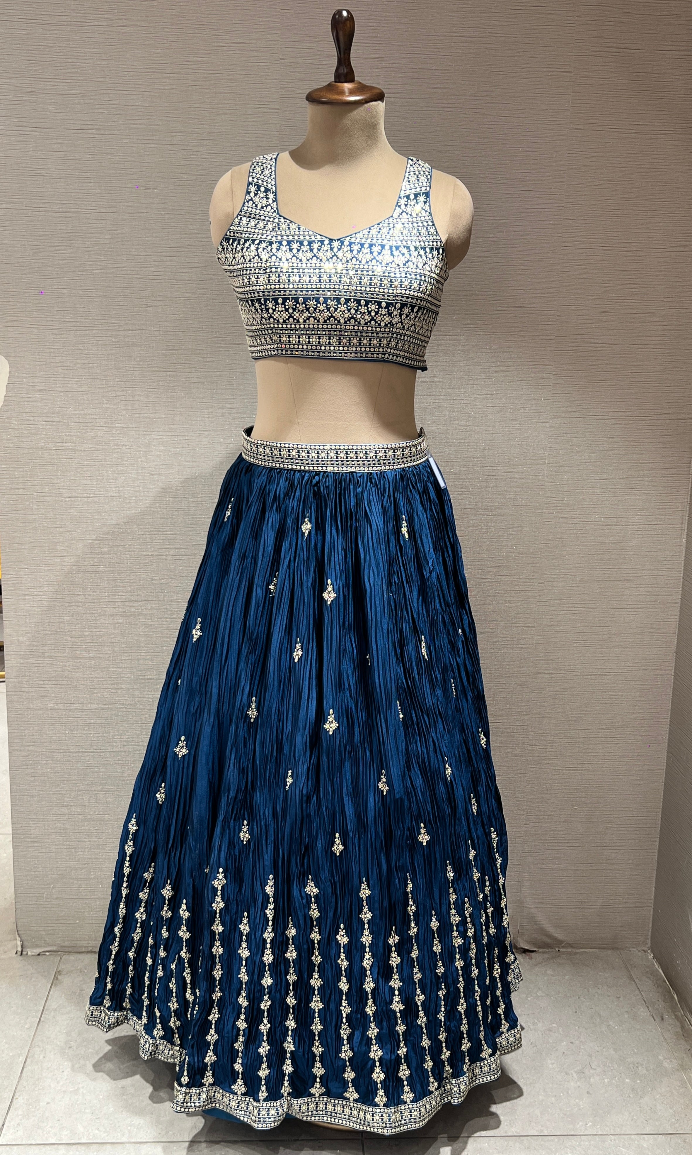 Peacock blue Lehenga