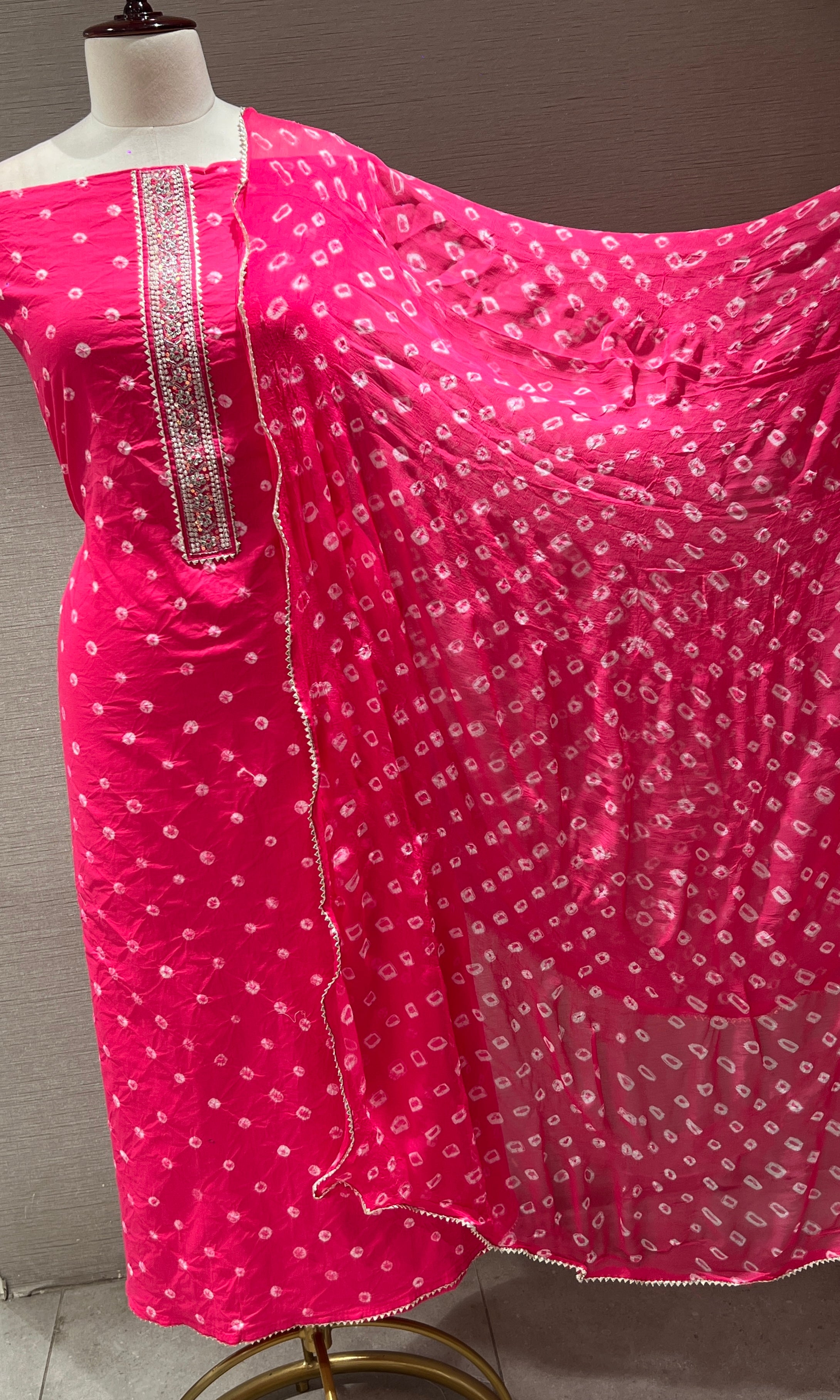 Pink dress material