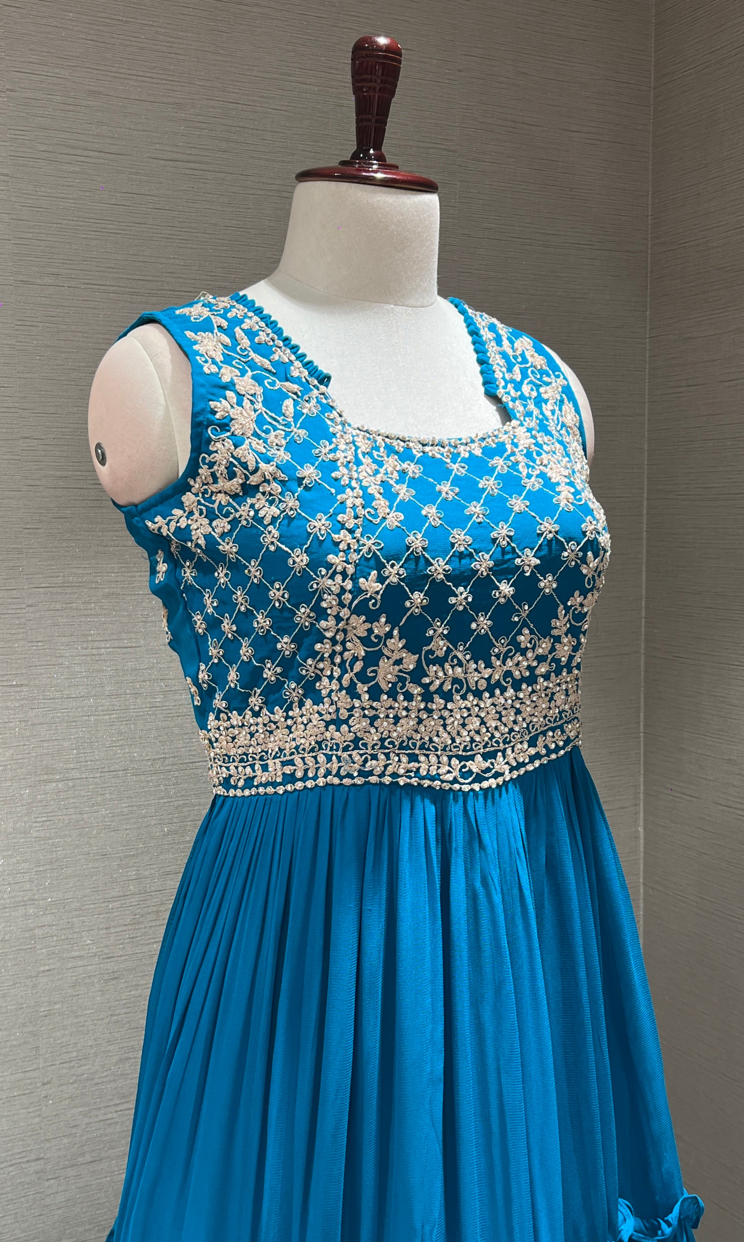 RAMA EMBROIDERED RUFFLE ANARKALI GOWN