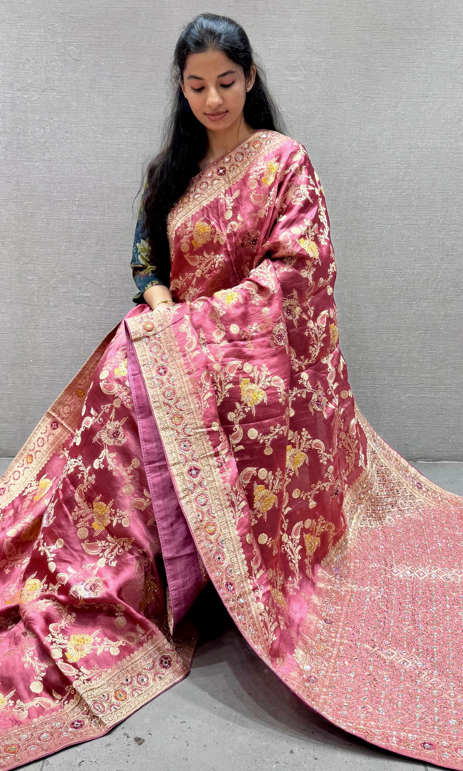 Onion pink saree