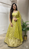 GREEN EMBROIDERED LEHENGA