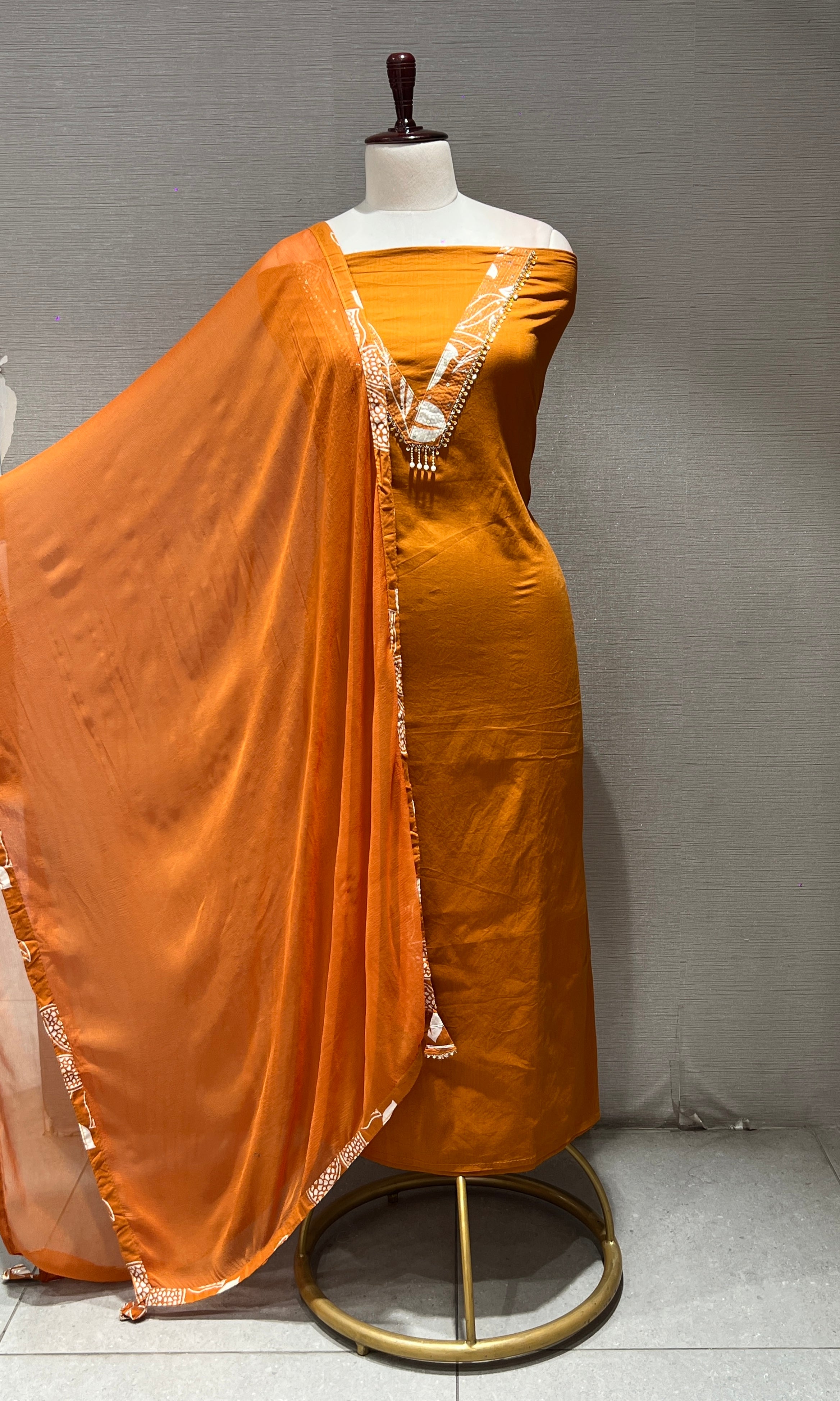 ORANGE dress material