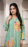 Aqua Green Floral Printed Farsi salwar