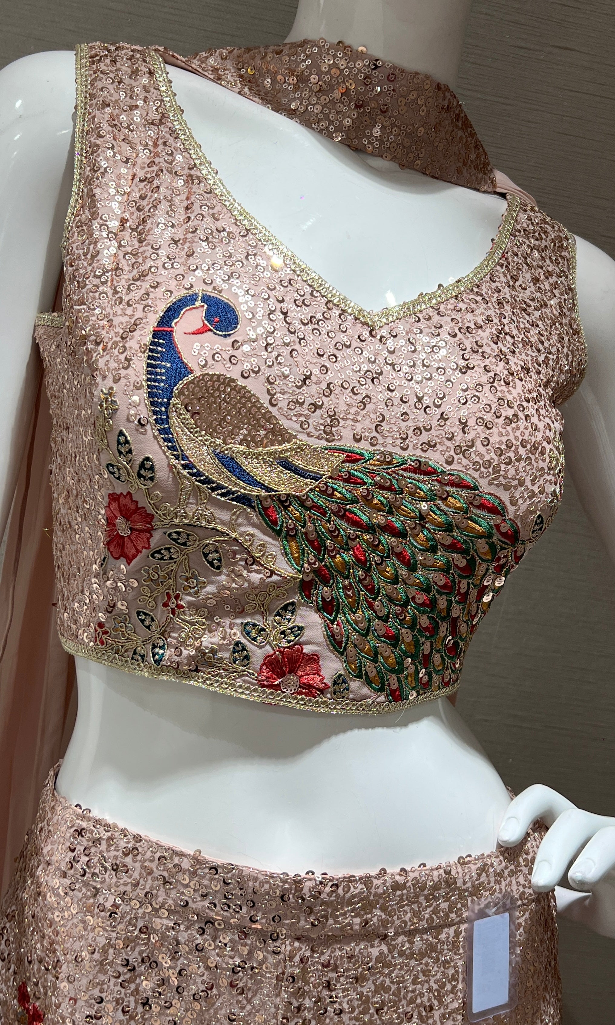 Rose Pink with Gold Sequin Sharara palazzo