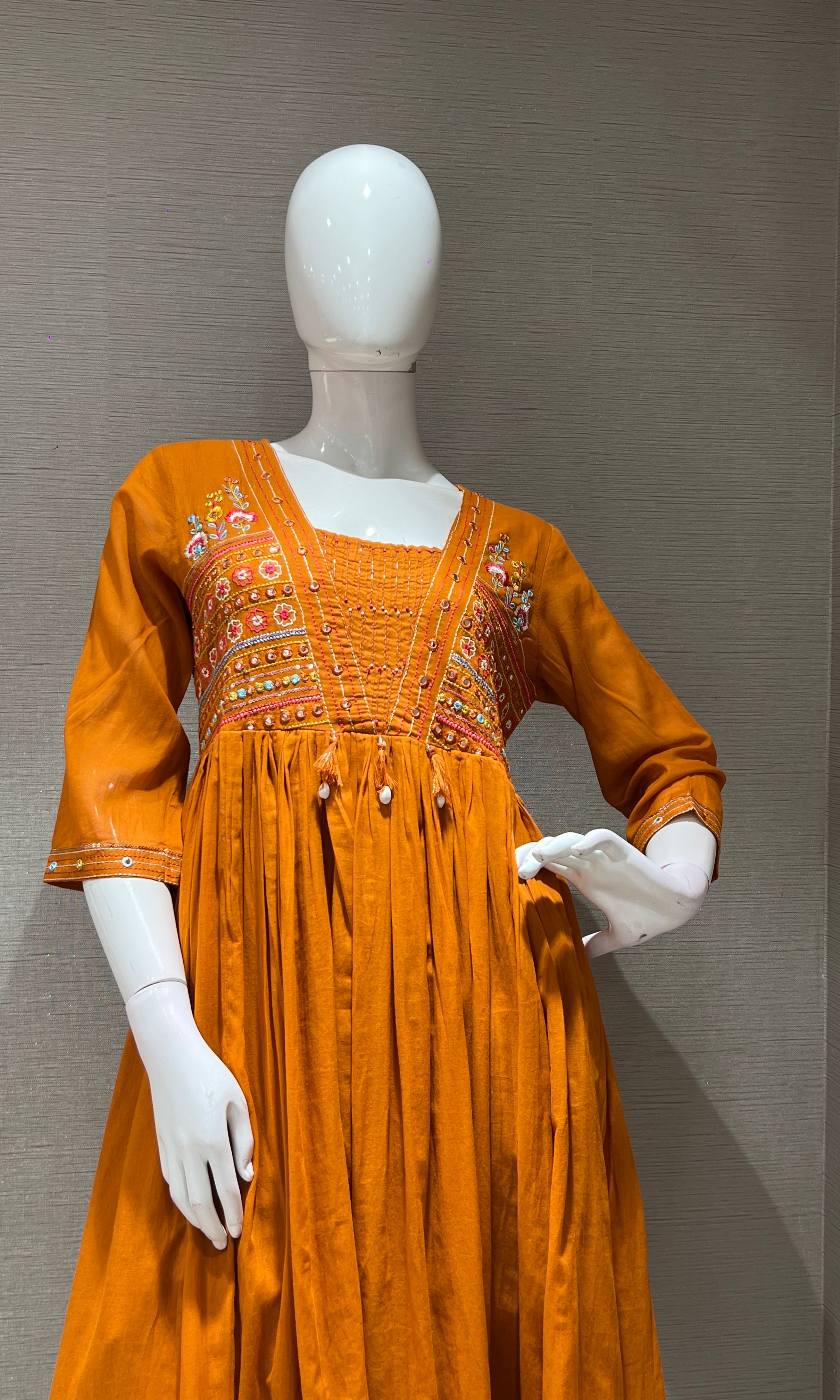 Rust EMBROIDERED KURTA SET