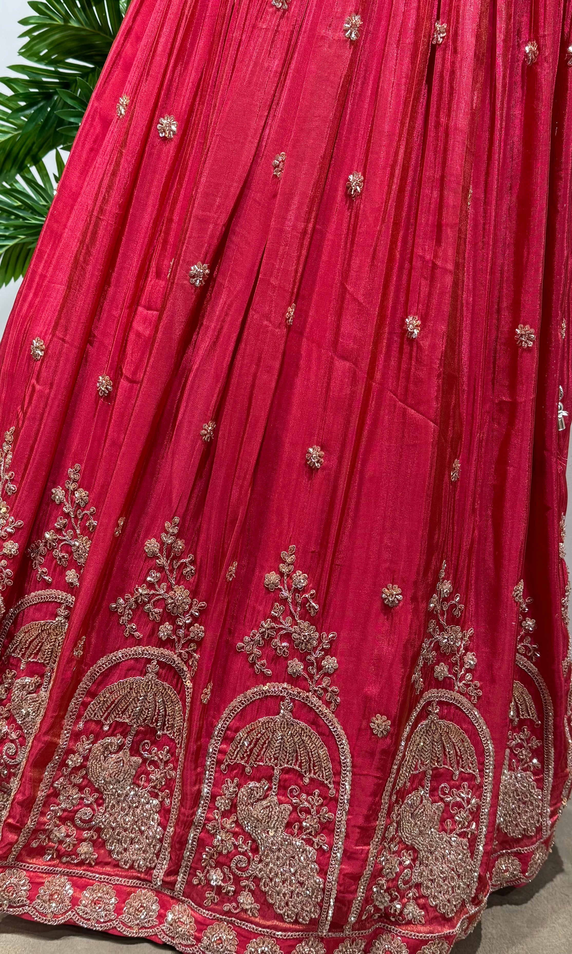 PINK Lehenga with Striped Dupatta & BLOUSE