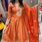 🍊Orange Anarkali long dress