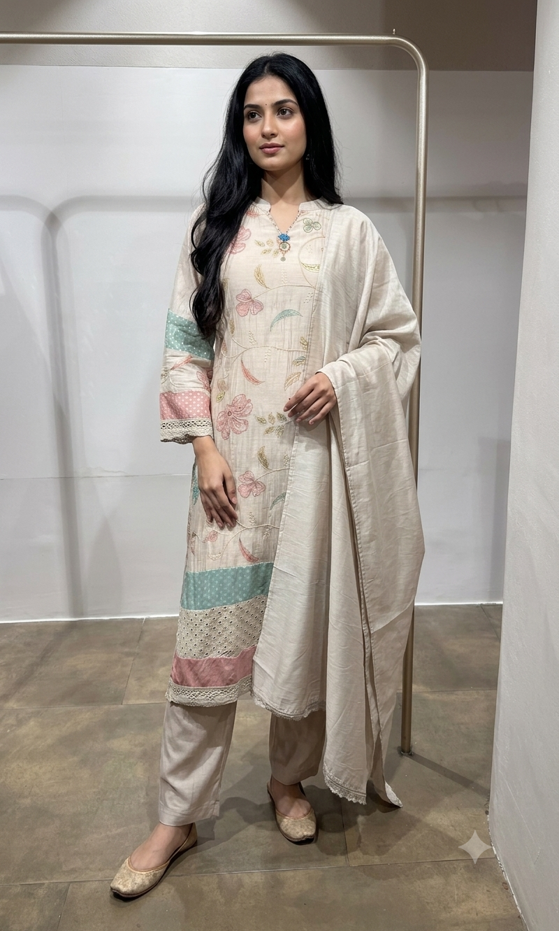 MOEE Floral Kurta Set with Dupatta