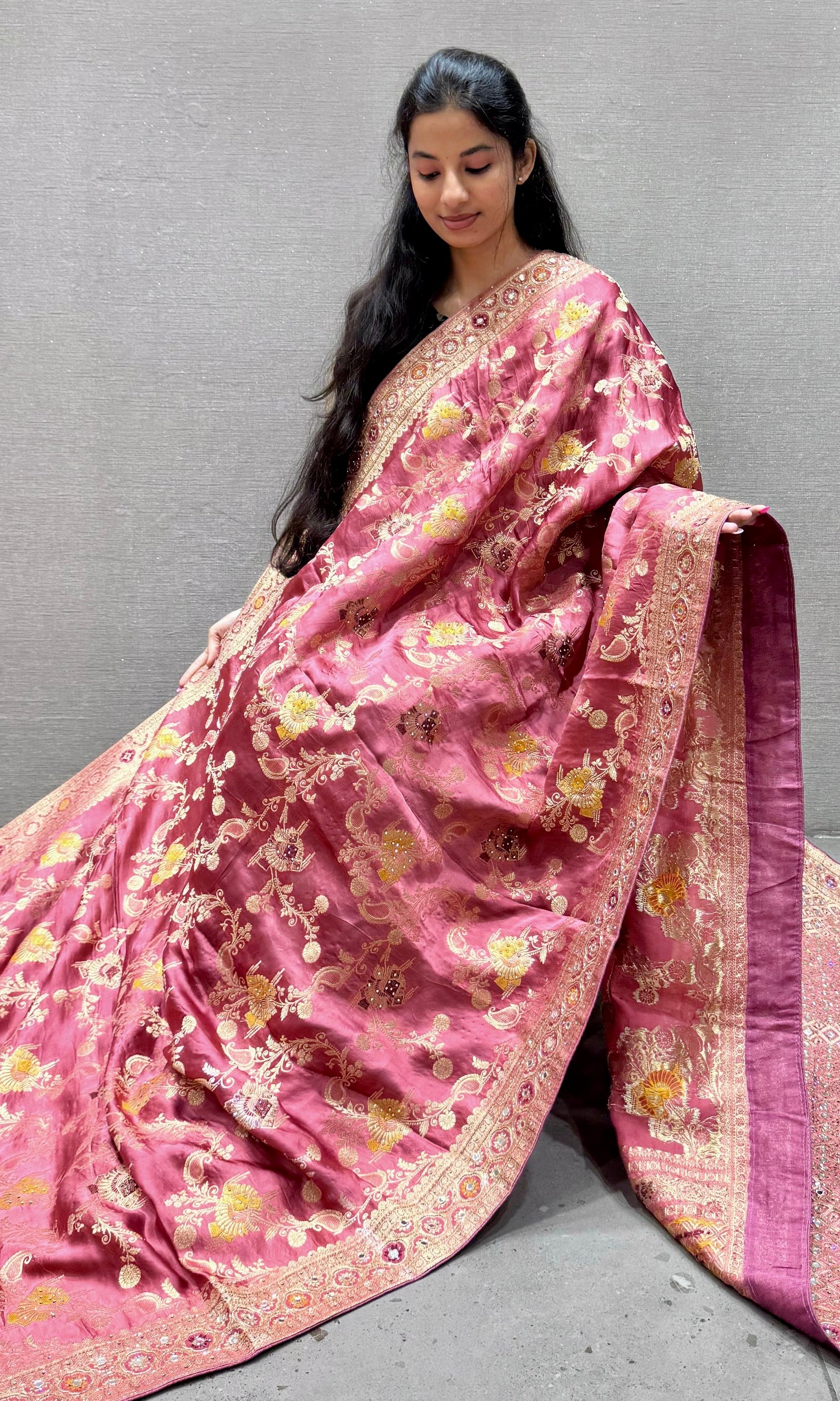 Onion pink saree