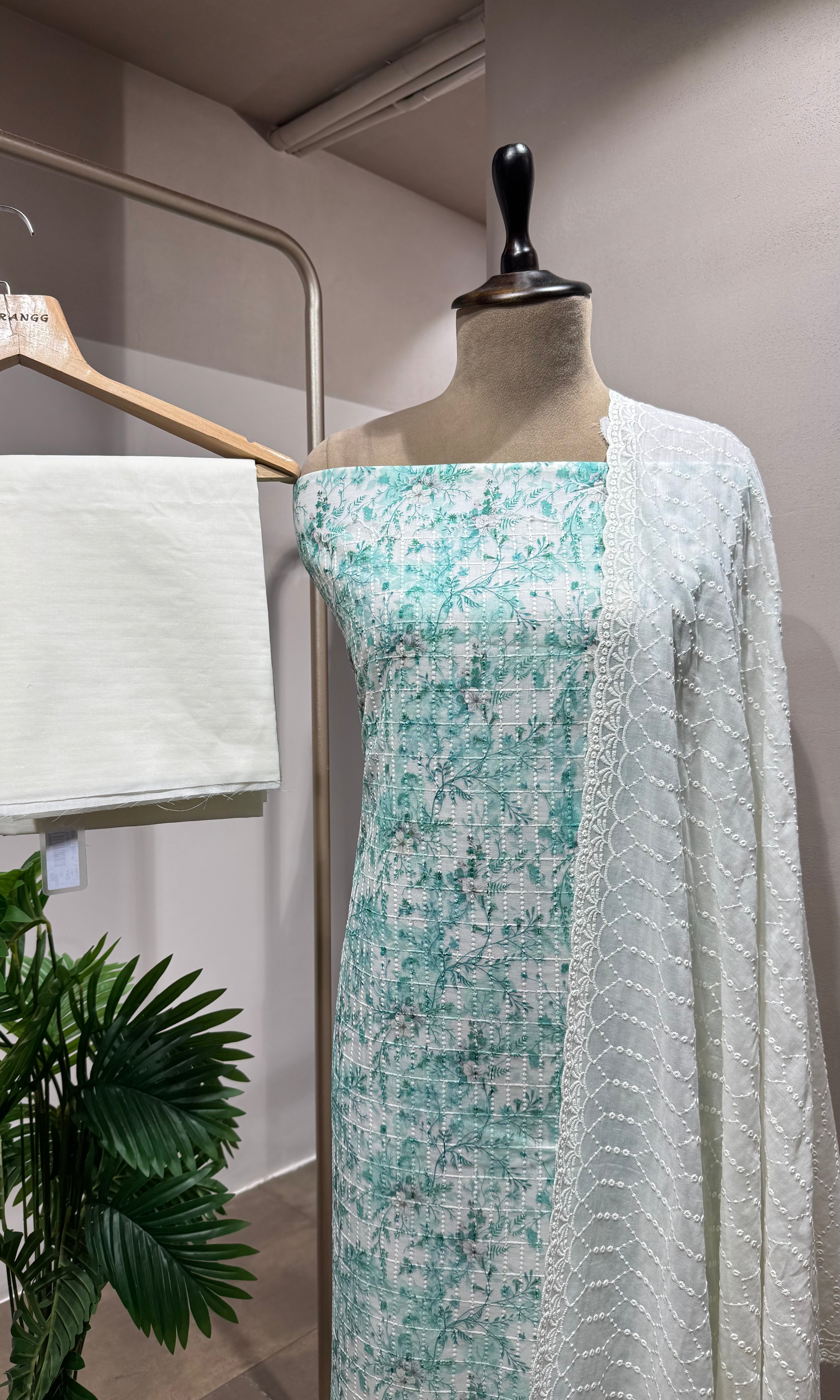 BLUE Embroidered DRESS MATERIAL