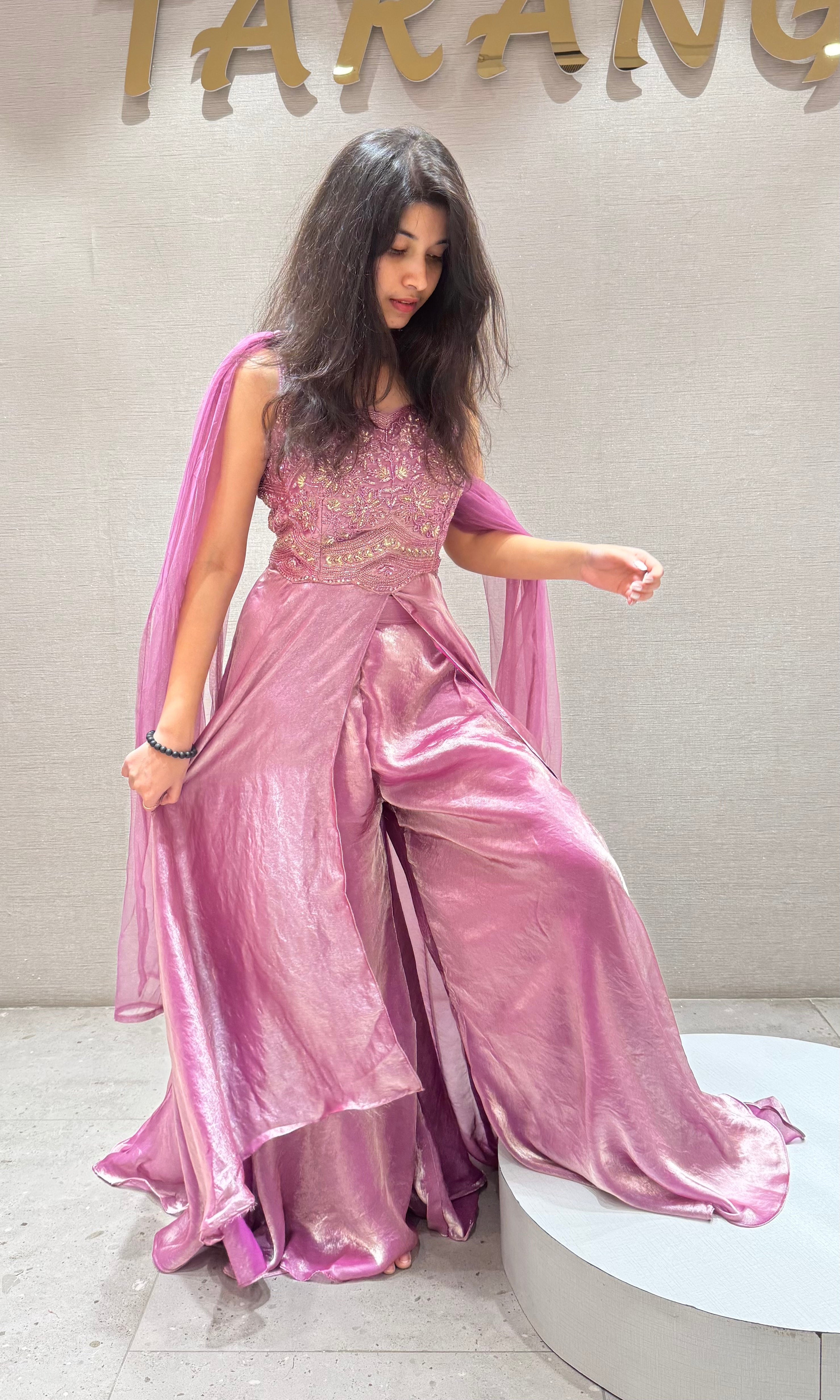 Onion pink LONG ANARKALI SET