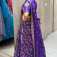 Purple lehanga with designer blouse