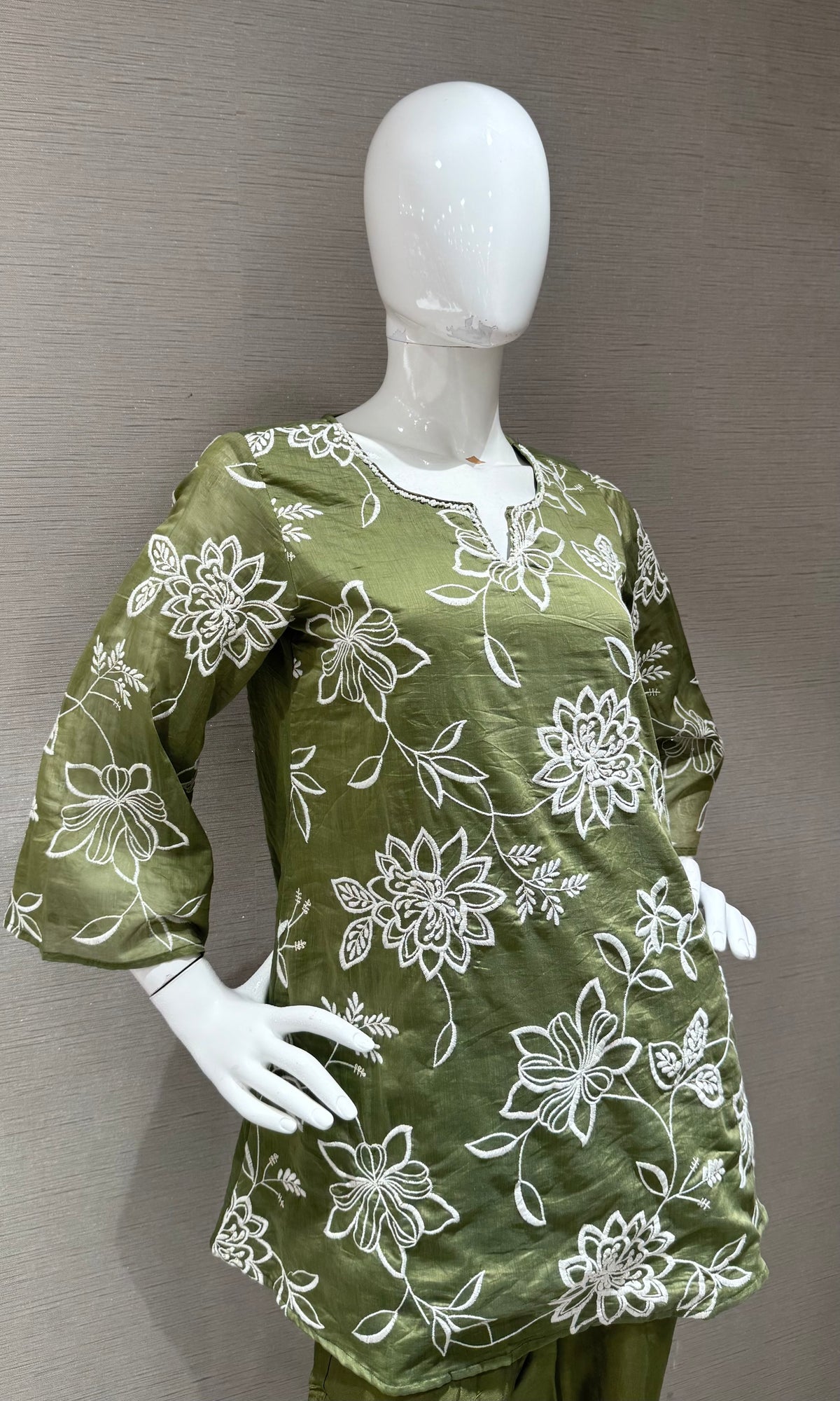 Sage green Petal Floral Cord Set