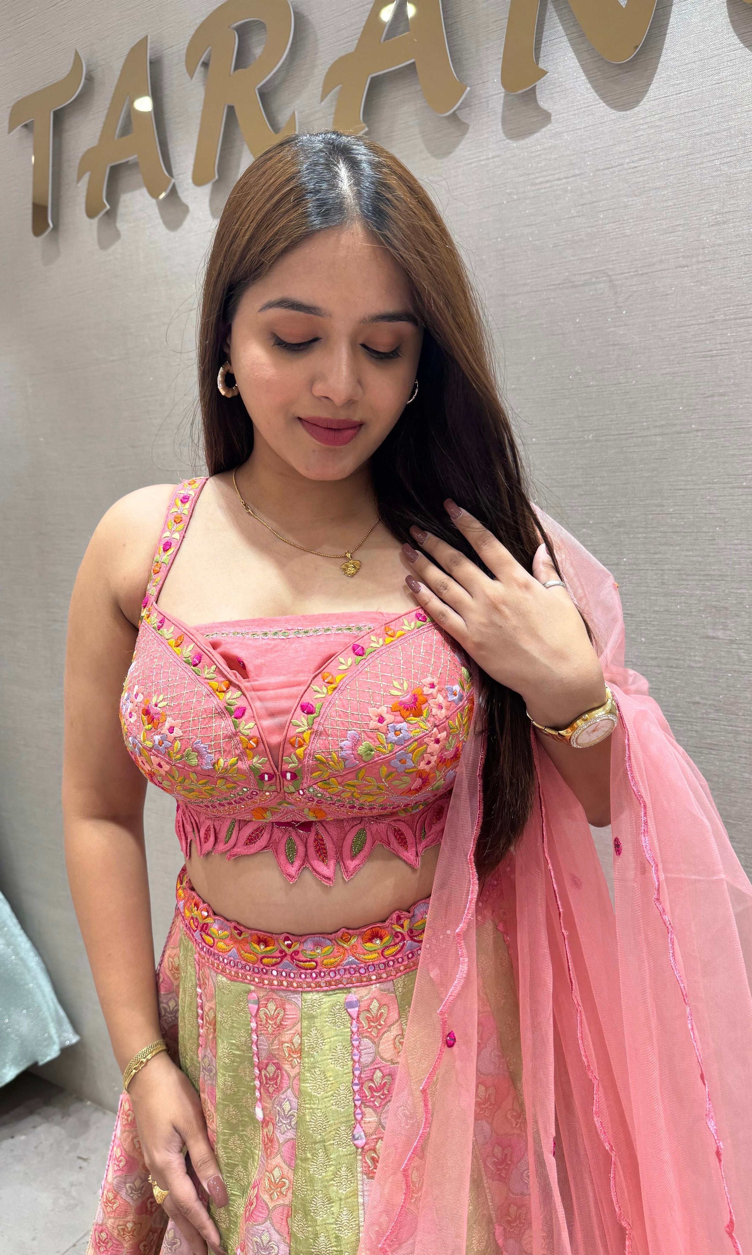 Raji crop top with lehenga