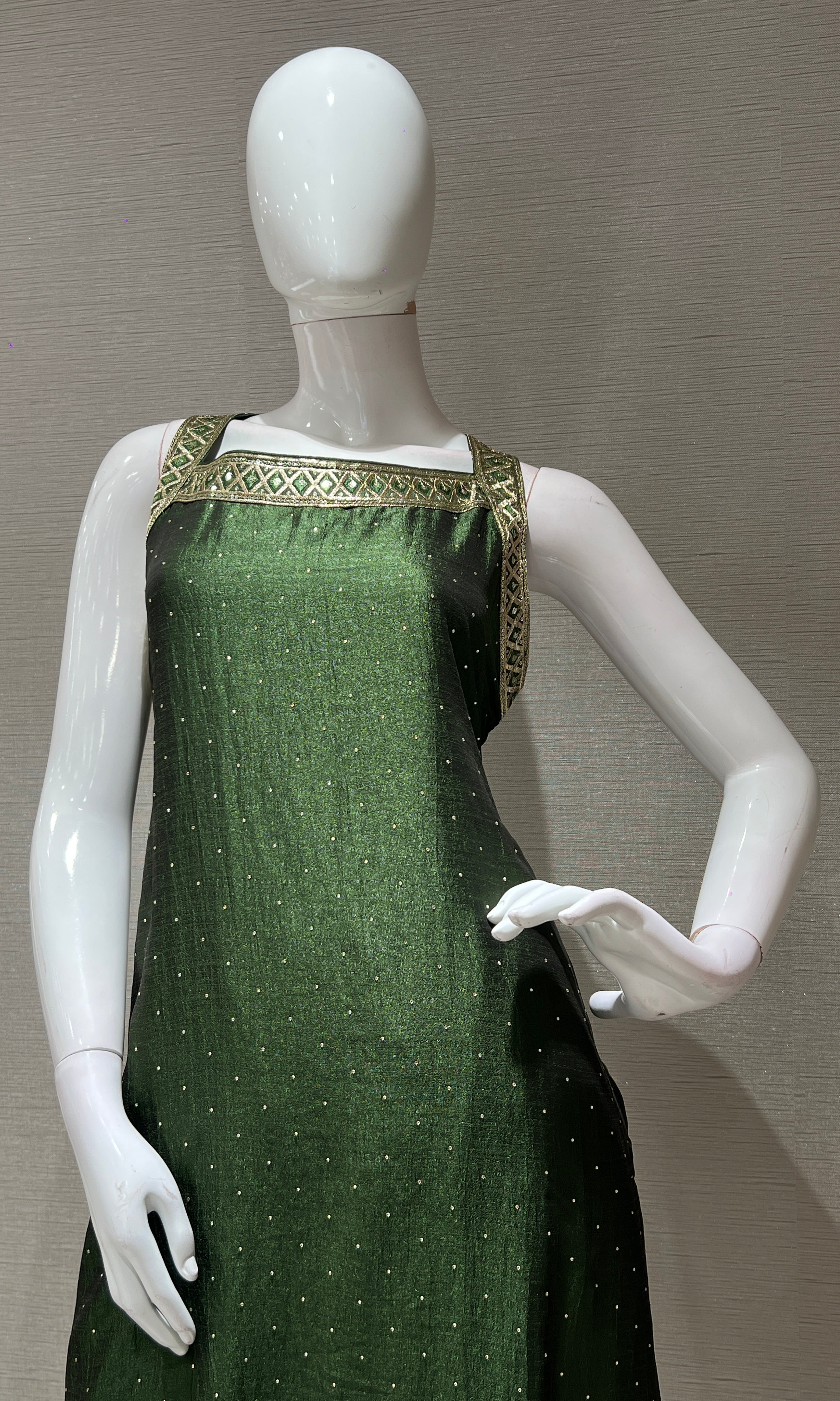 GREEN GOLD ETHNIC KURTA SET