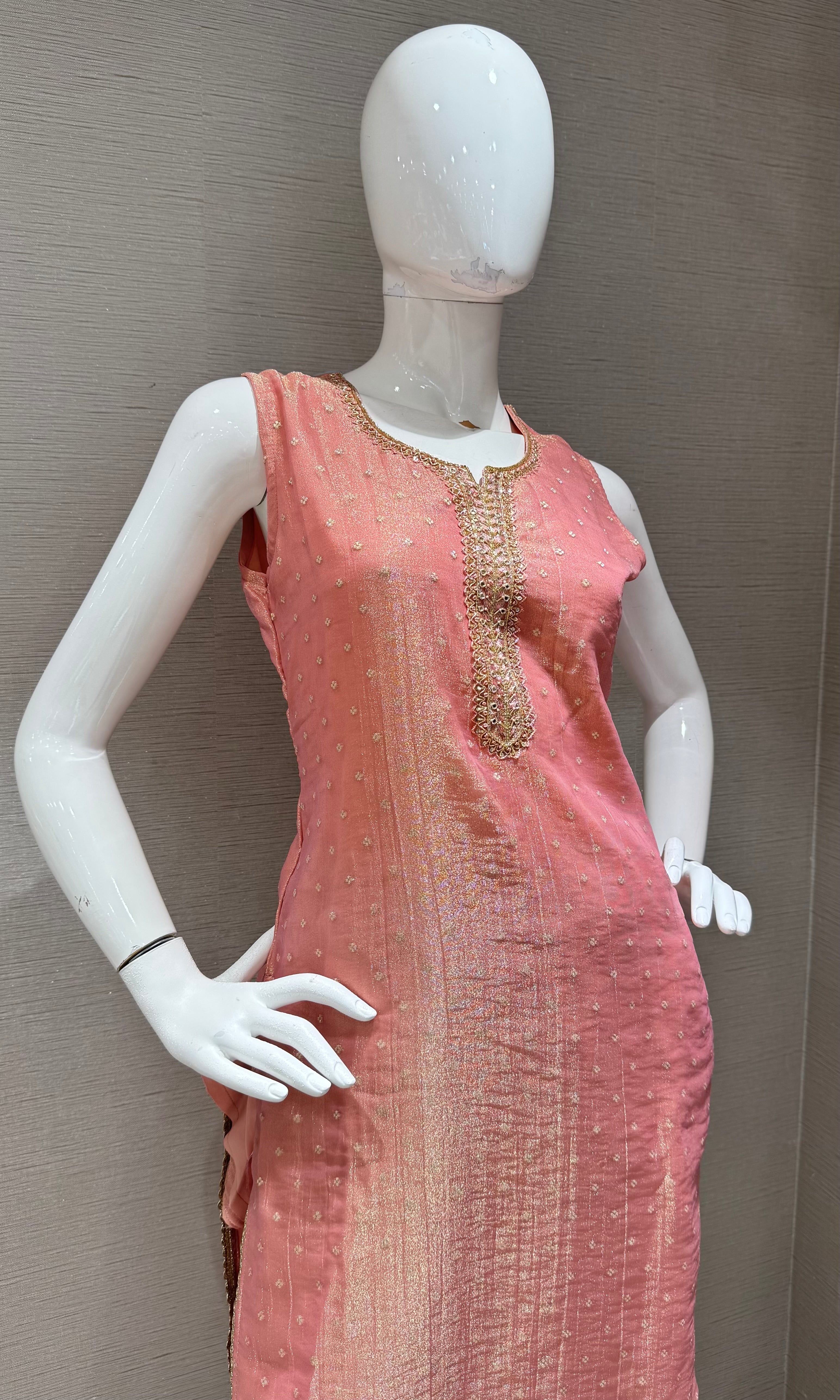 Peach Salwar Kurta Set with Dupatta