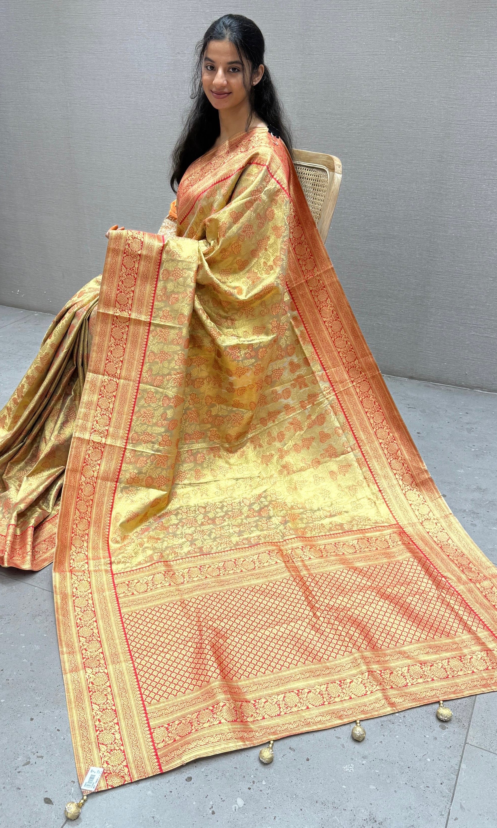 Red saree with blouse
