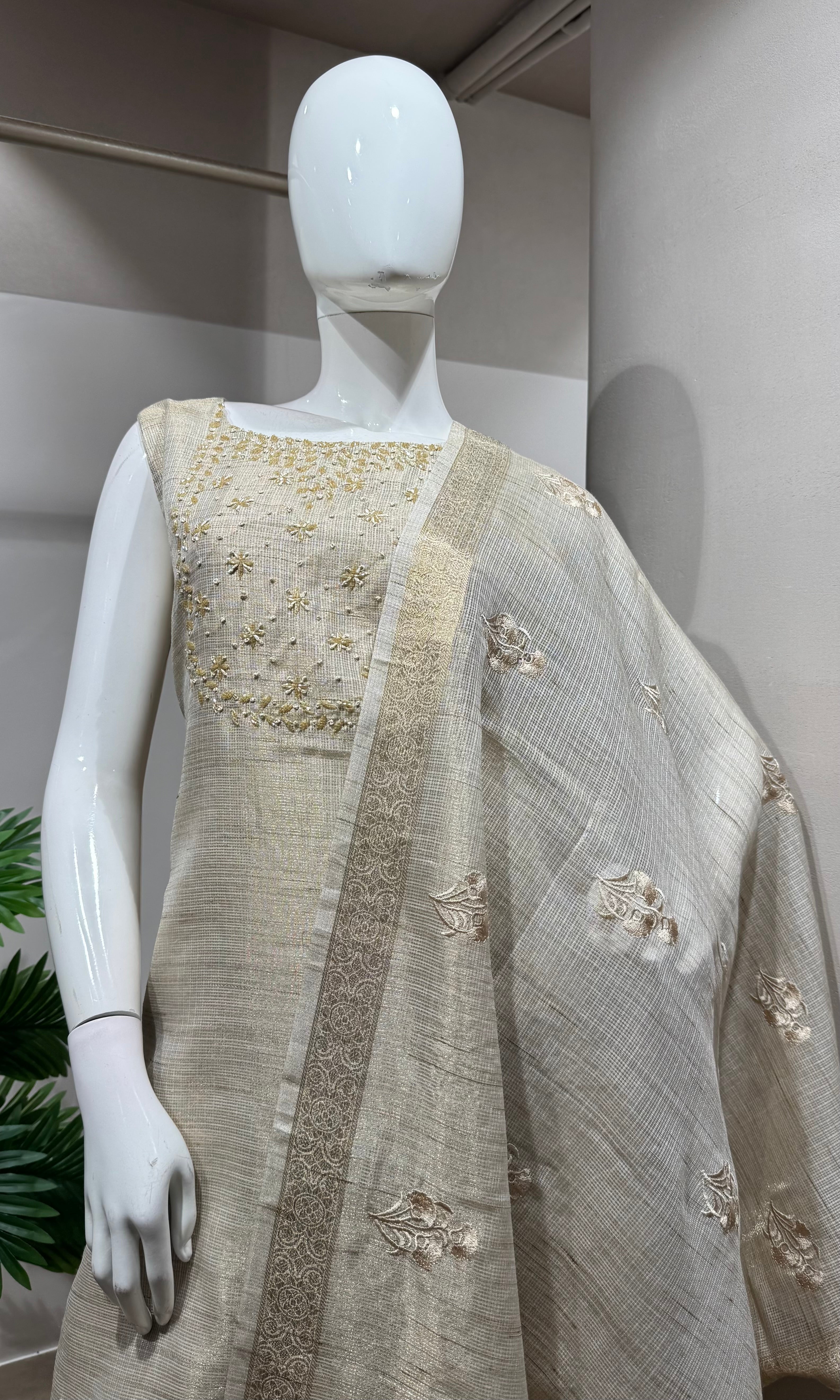 Fawn Golden Shimmer Ethnic Wear kurta set
