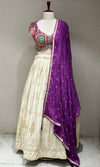 purple lehenga with Sequin Mirror Blouse