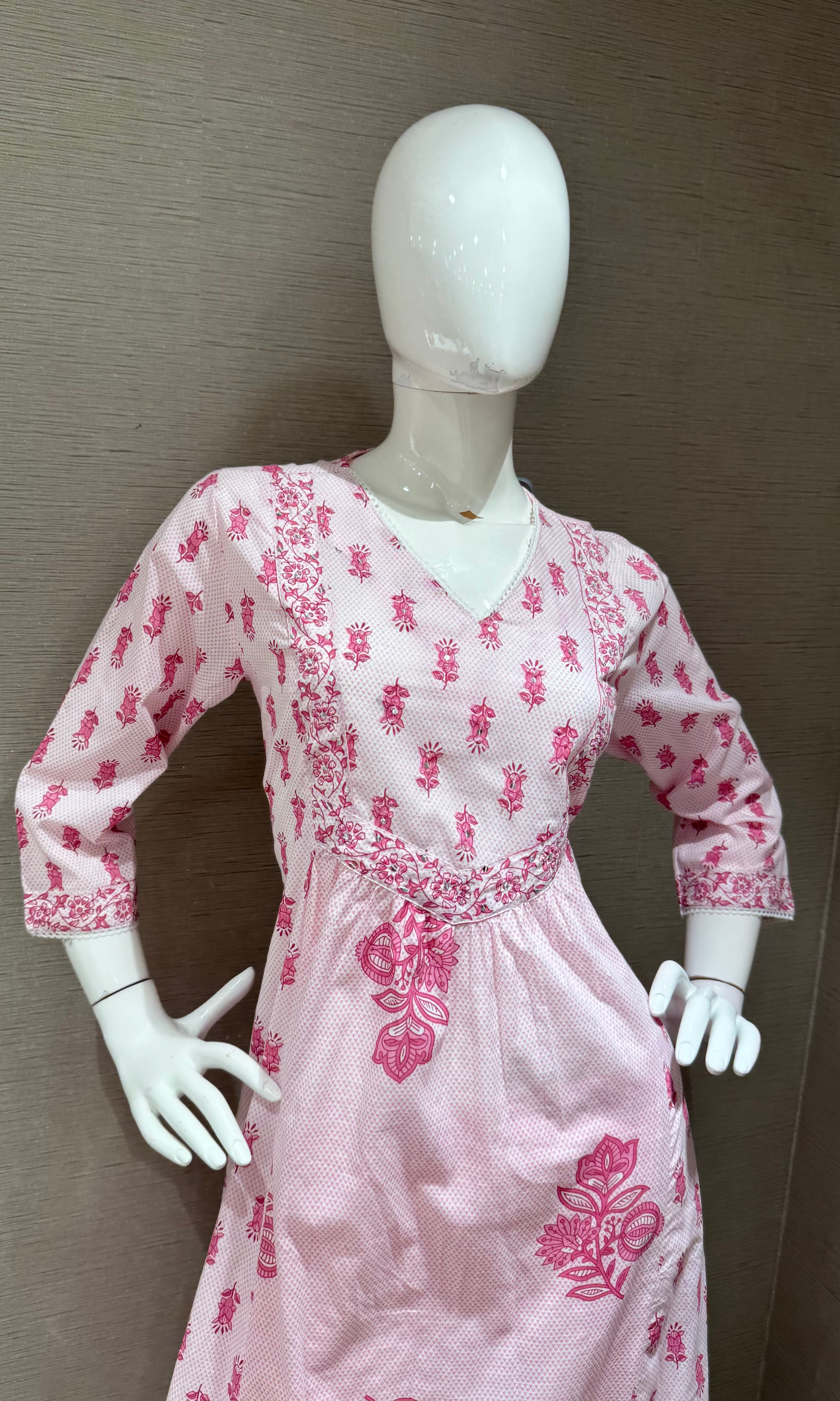 Pink Elegance Cotton Kurta Set