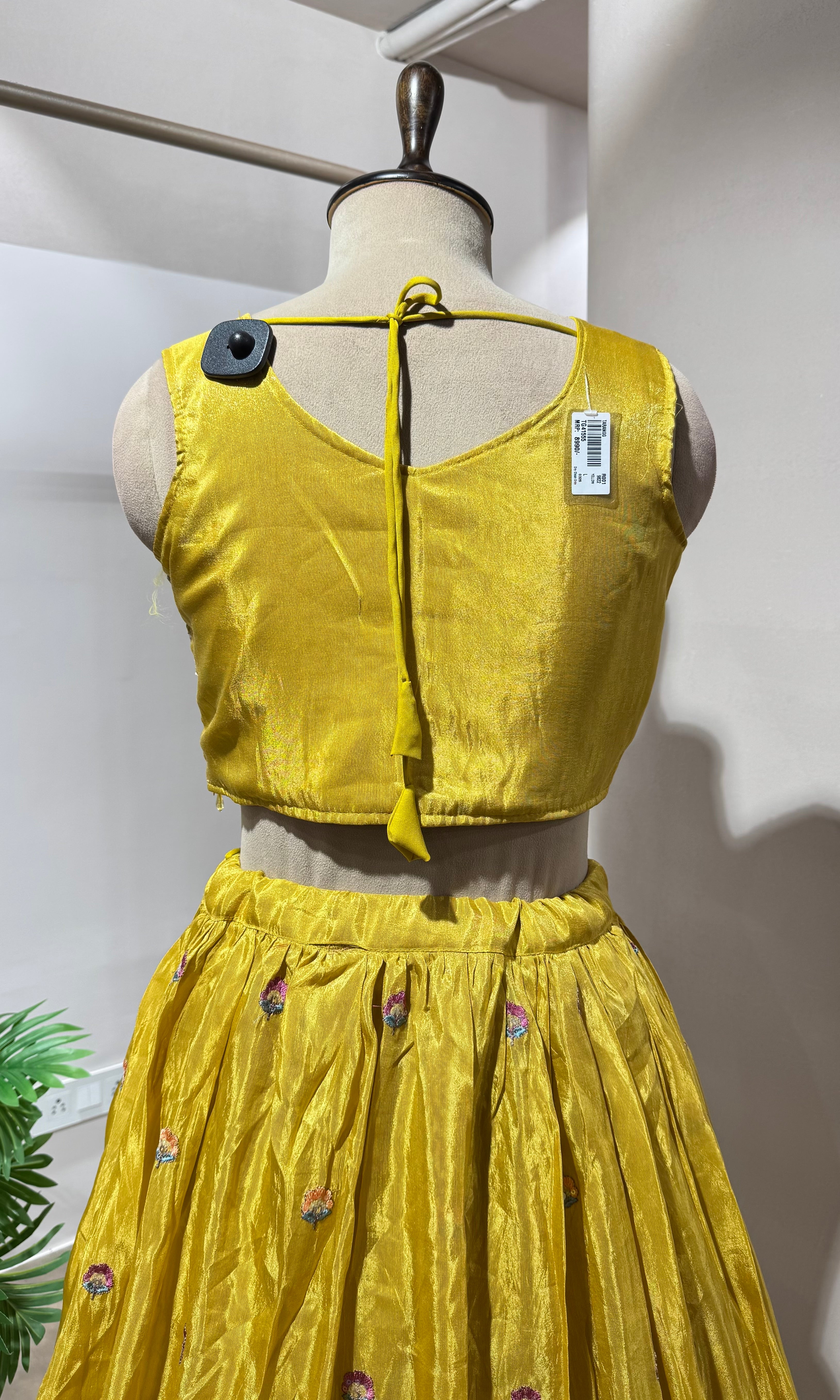 YELLOW floral thread LEHENGA SET