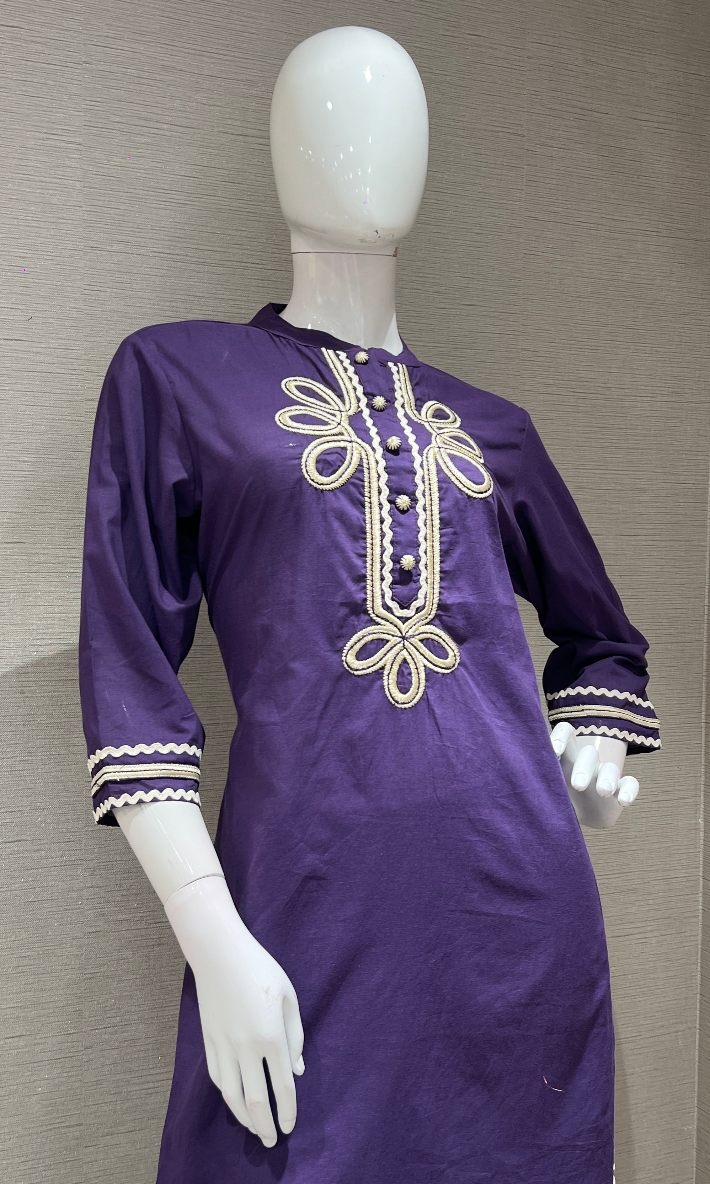 Purple floral kurta set with palazzo pants