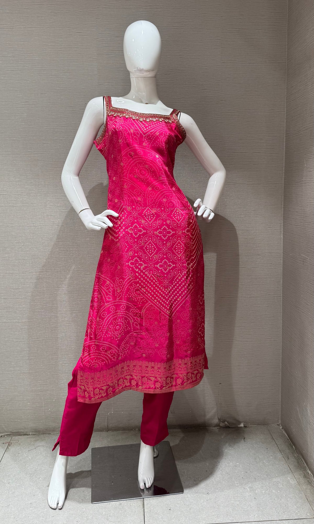 Pink Raw Silk Kurta Set with Banarasi Dupatta