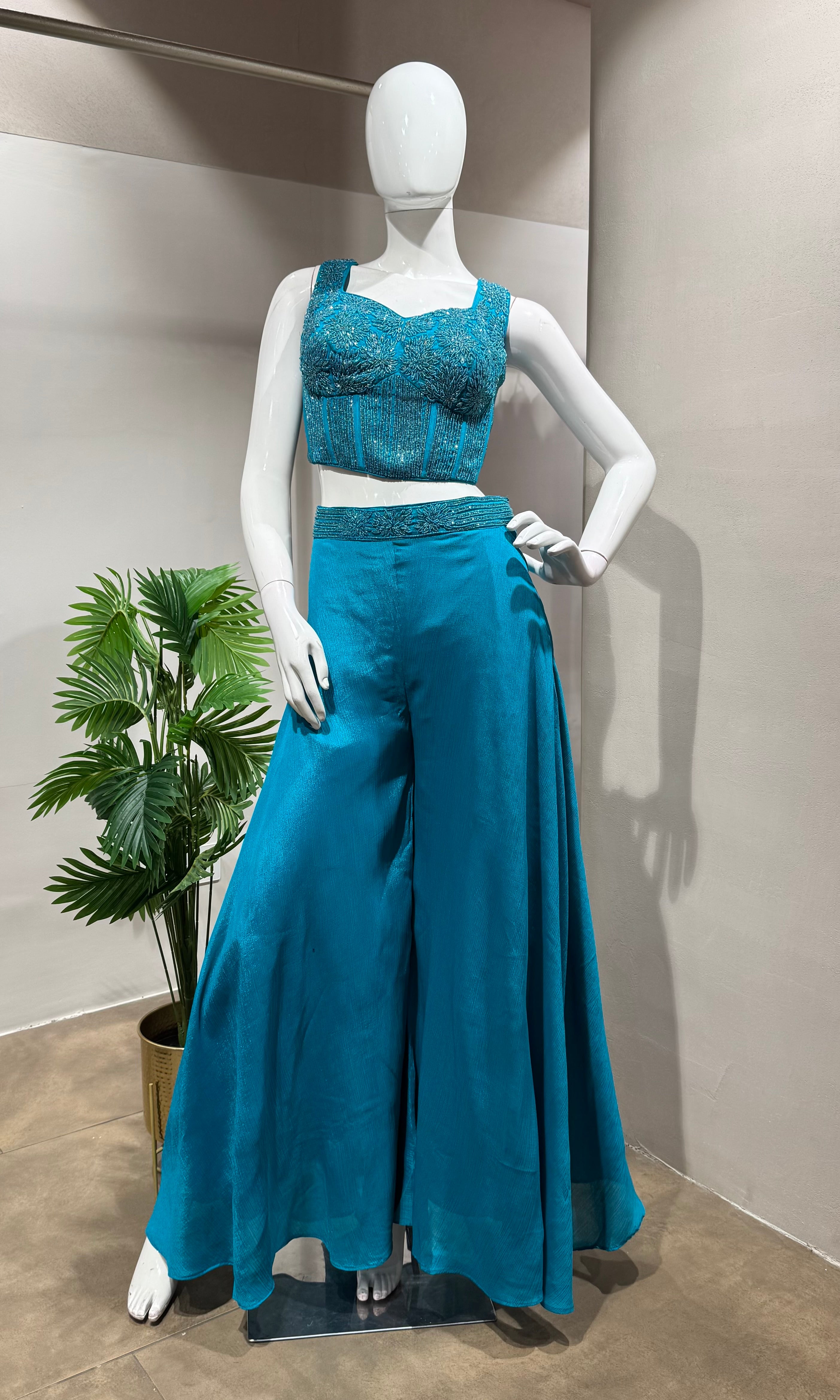 RAMA Georgette Indo Western Set