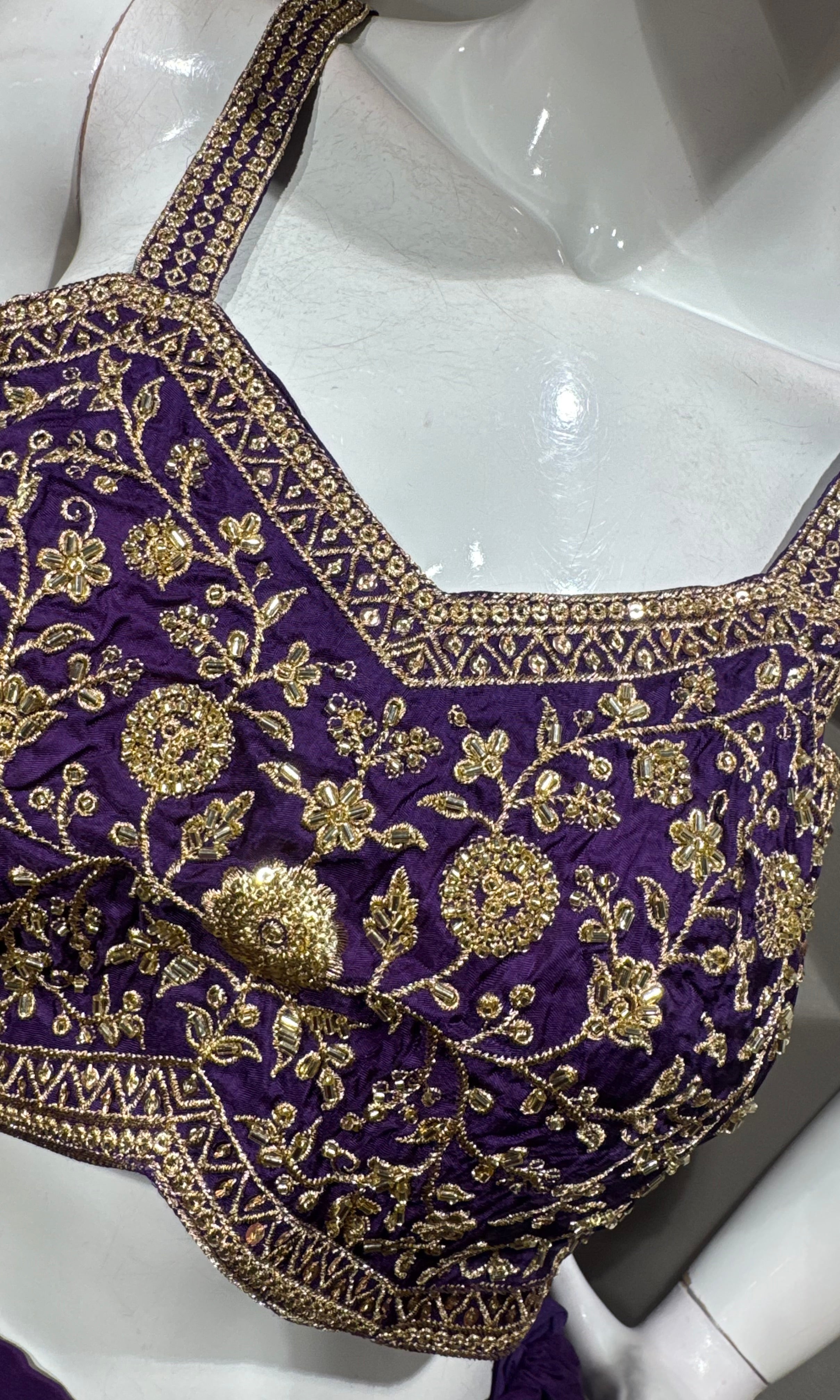 PURPLE Embroidered Cape palazzo Set