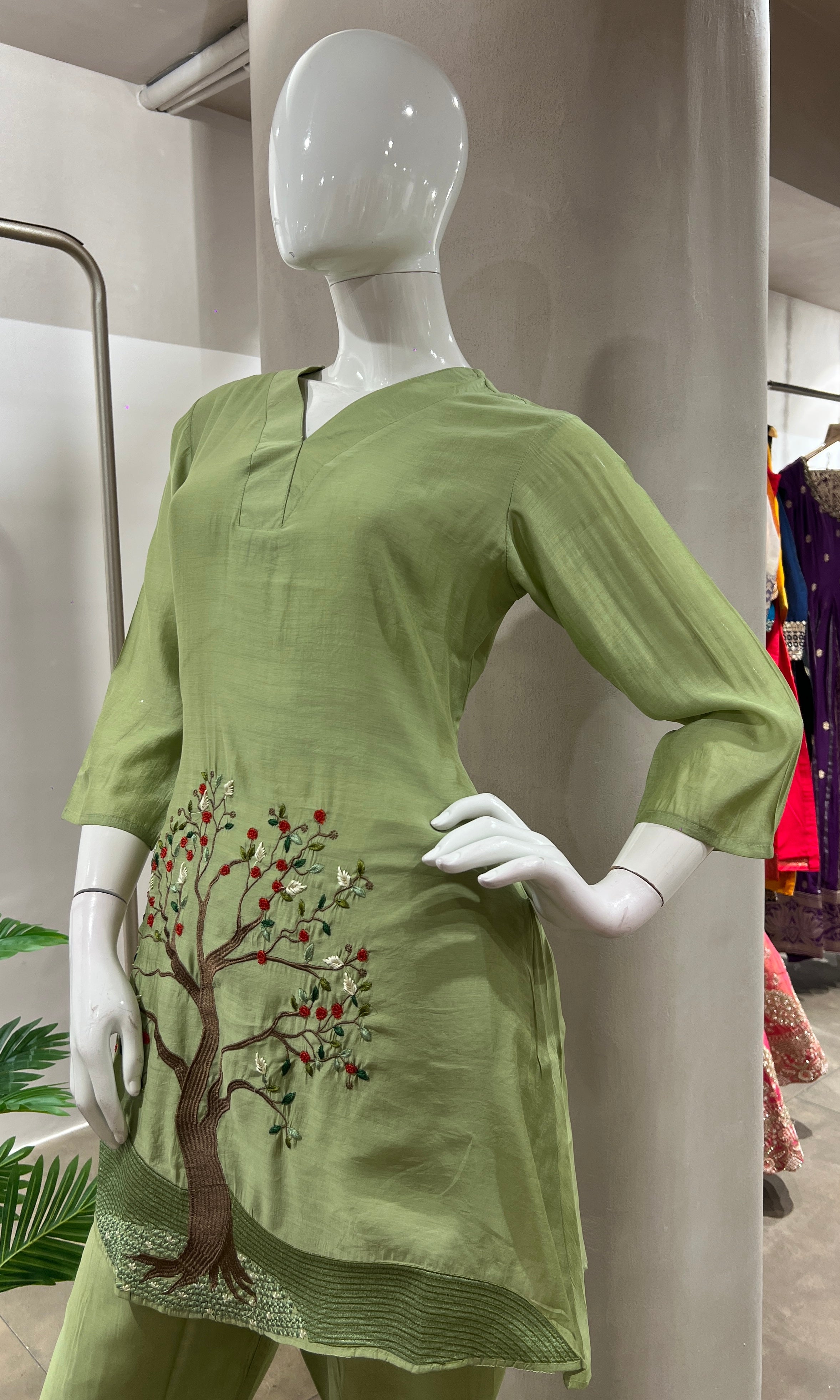 GREEN ETHNIC CORD SET