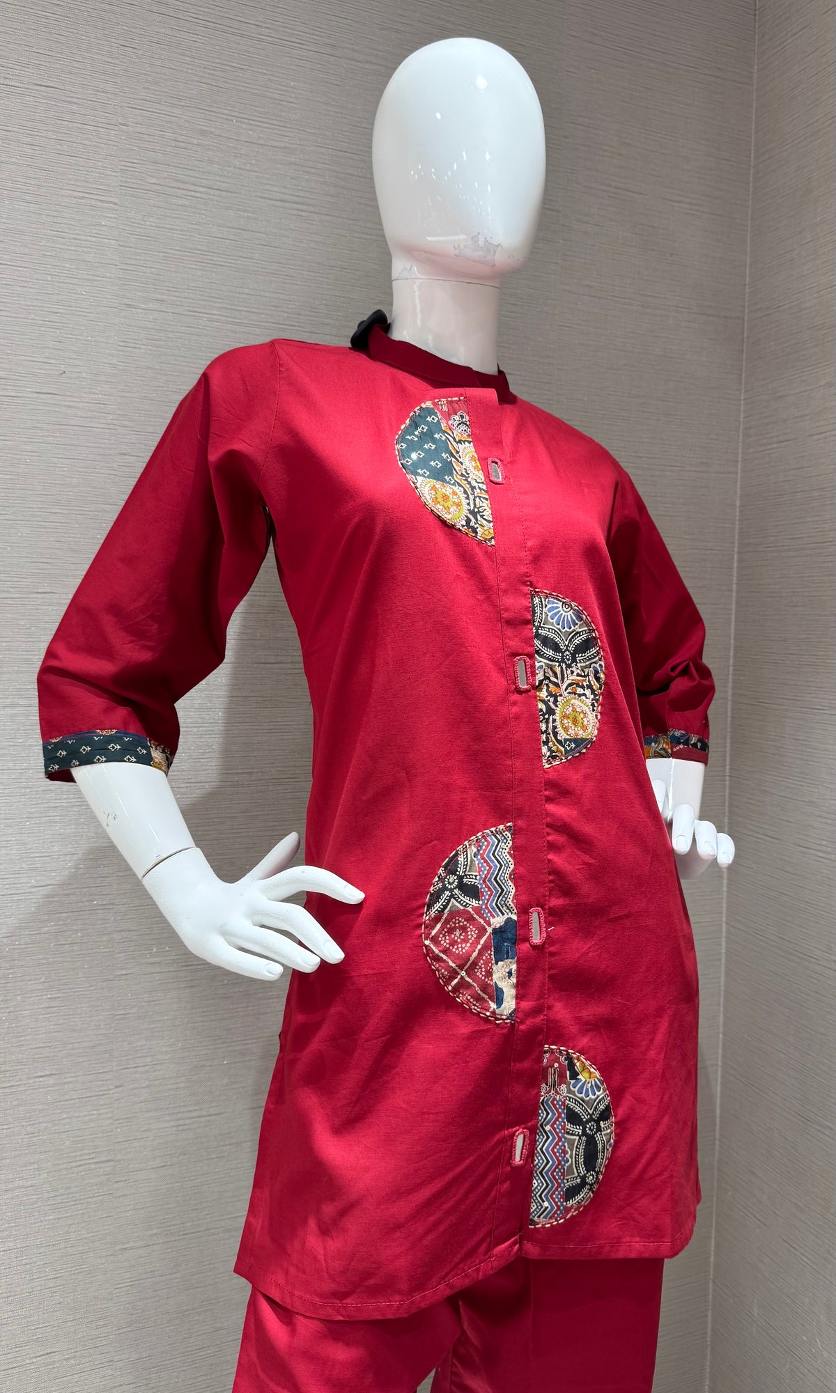 Maroon silk Ethnic Fusion Cord SET