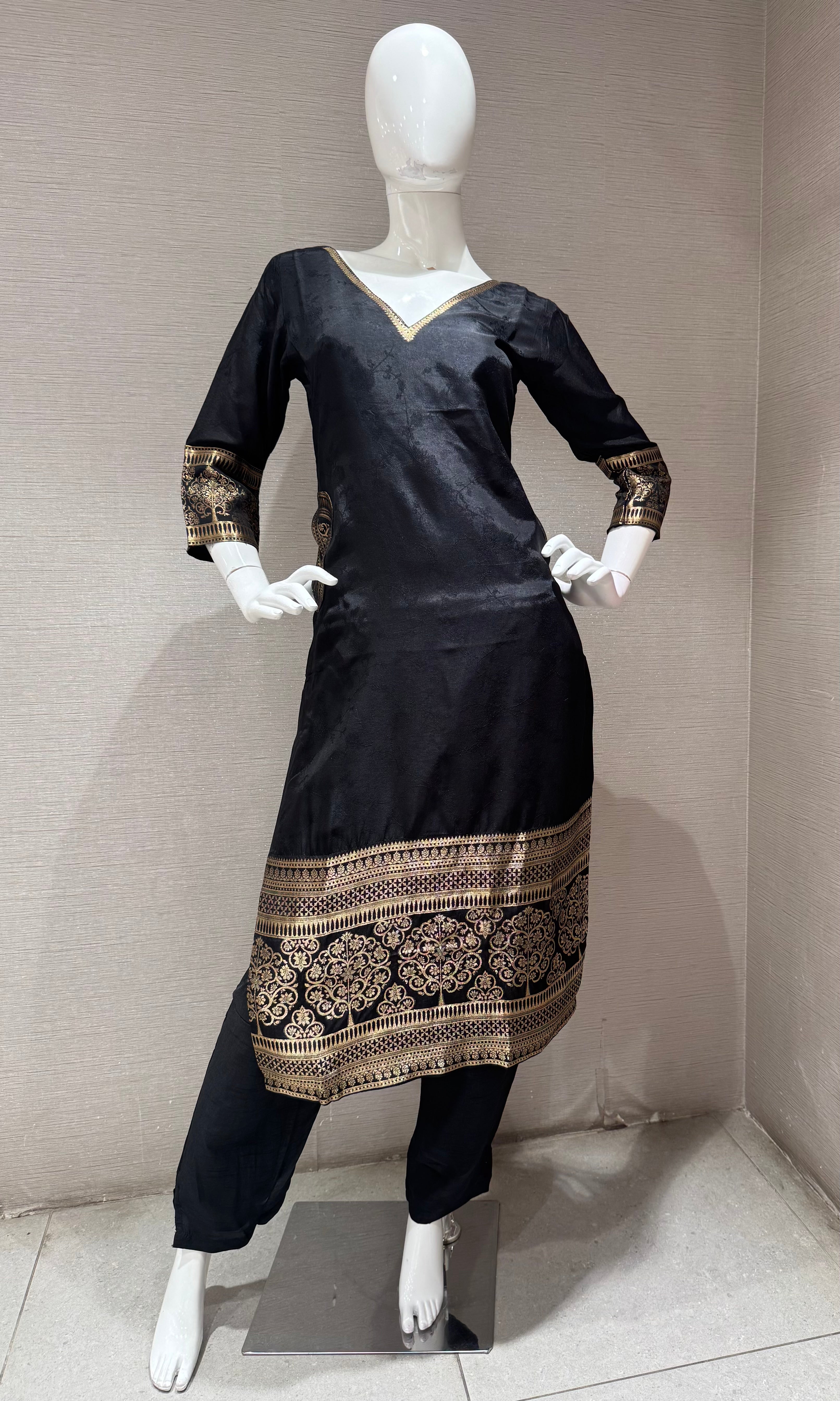 Classic Black & Gold Salwar Kurta set